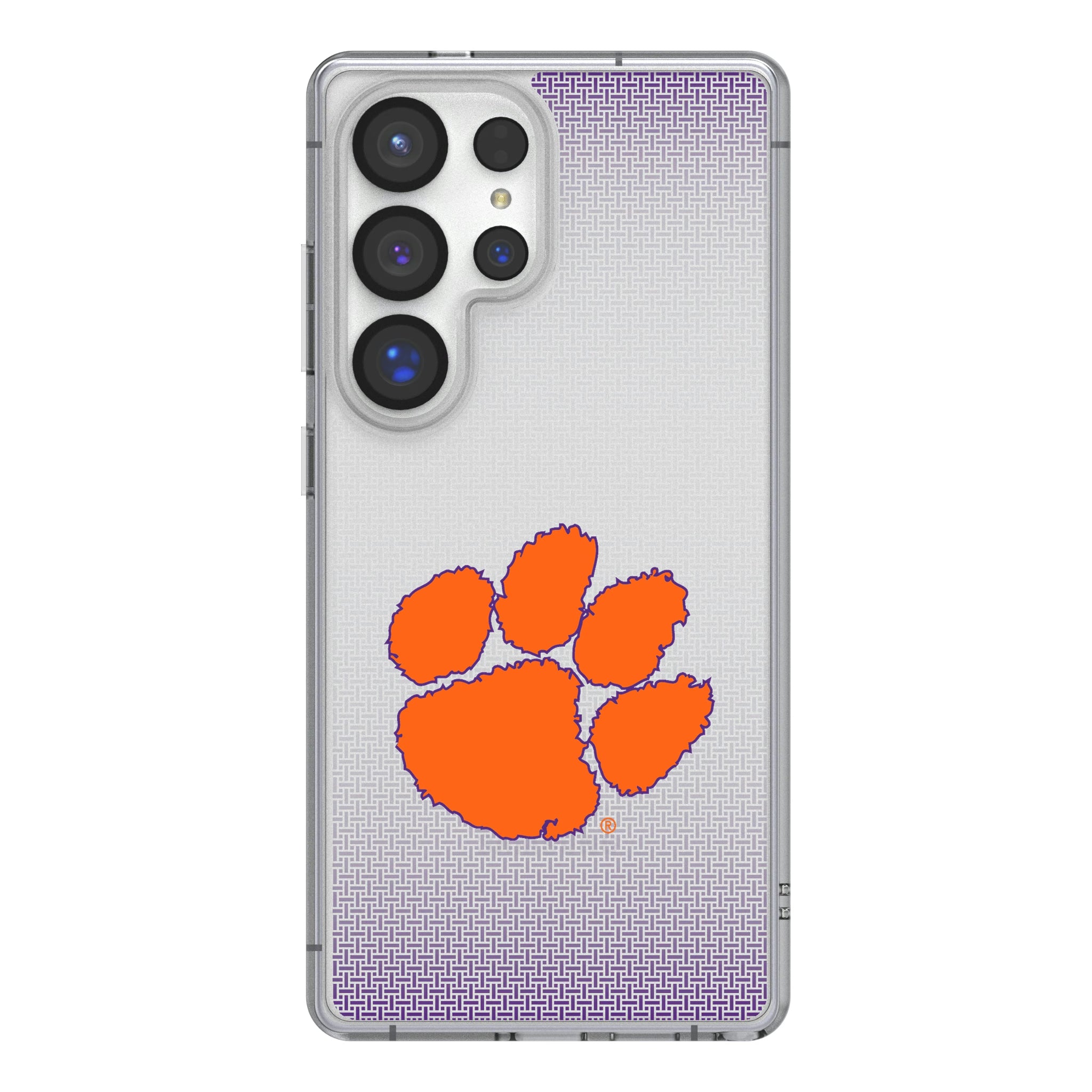 Clemson University Tigers Linen Galaxy Clear Phone Case for Samsung Galaxy