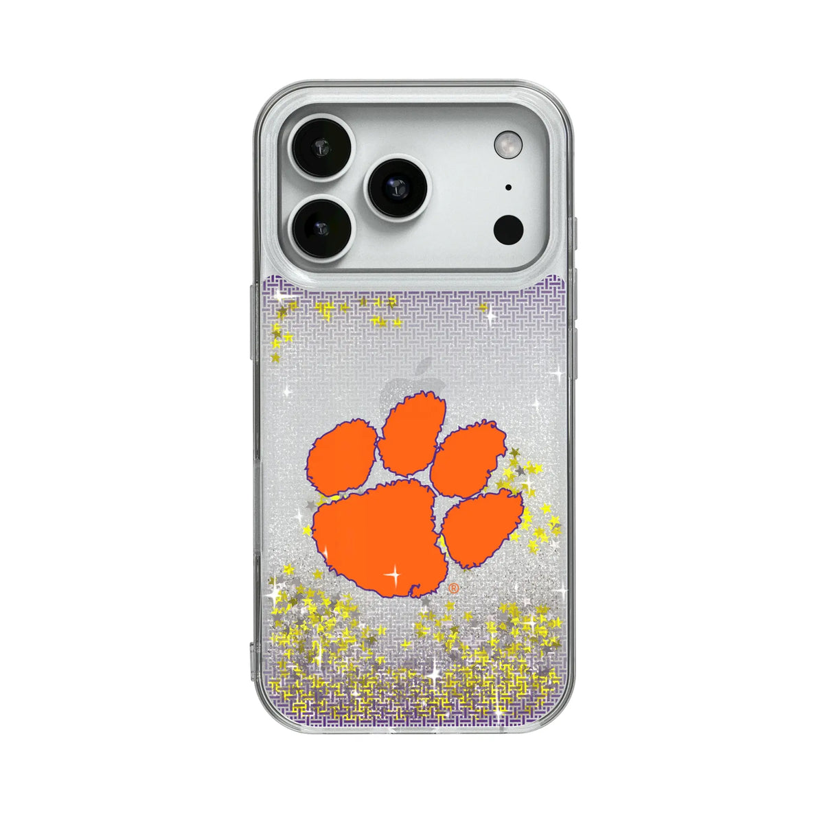 Clemson University Tigers Linen Glitter Phone Case for Apple iPhone