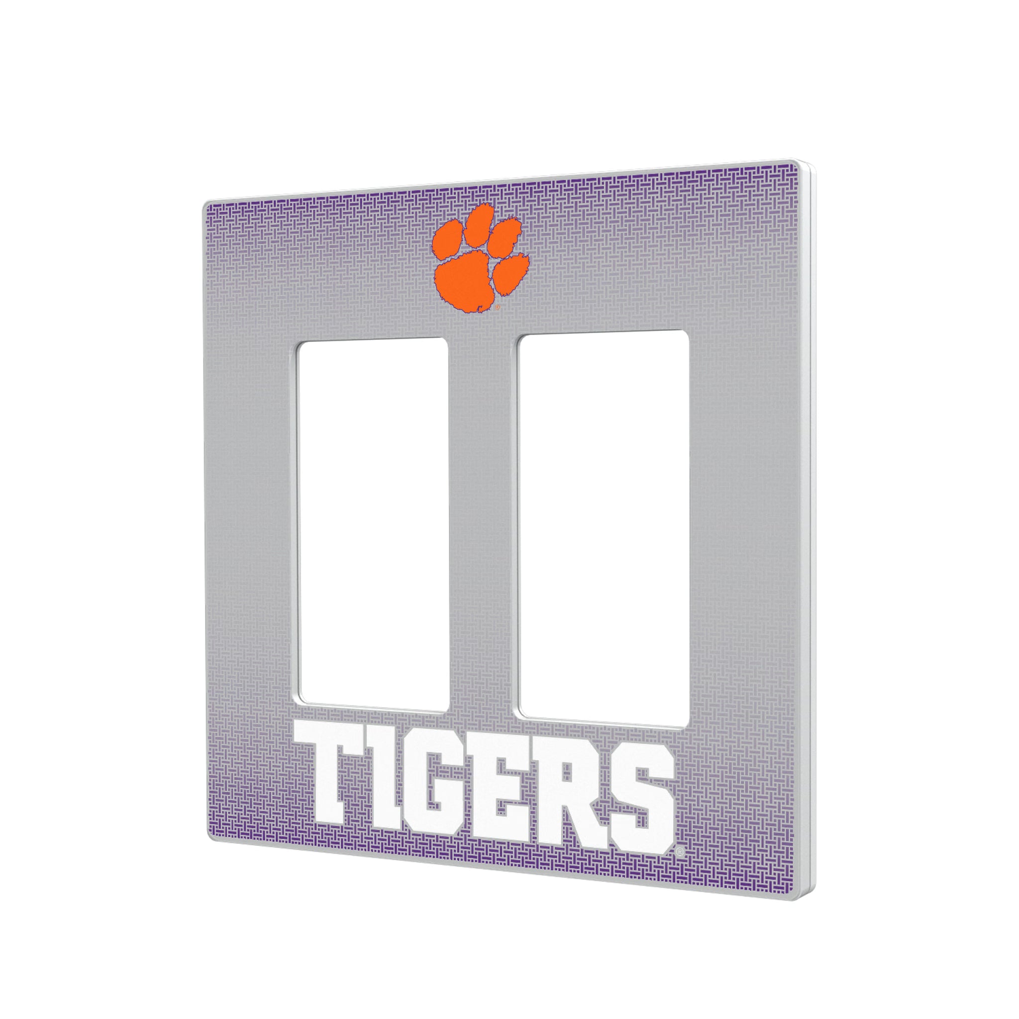 Clemson University Tigers Linen Hidden-Screw Light Switch Plate#Style_Double Rocker
