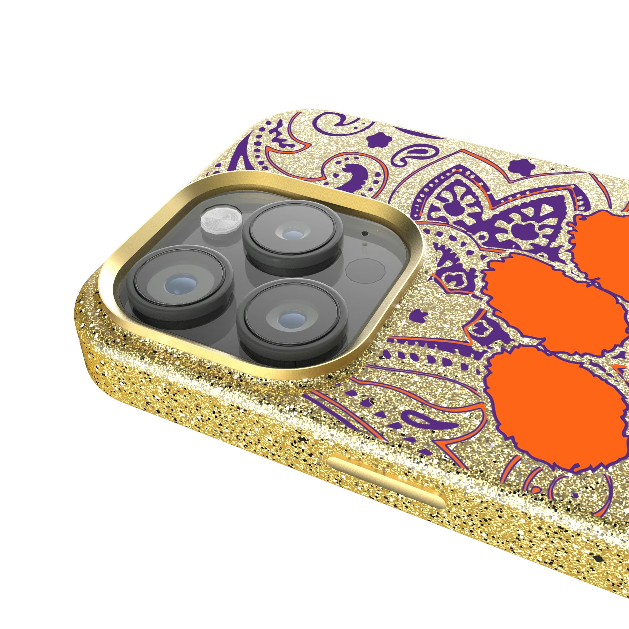 Clemson University Tigers Paisley iPhone Bling Phone Case for Apple iPhone - Detail