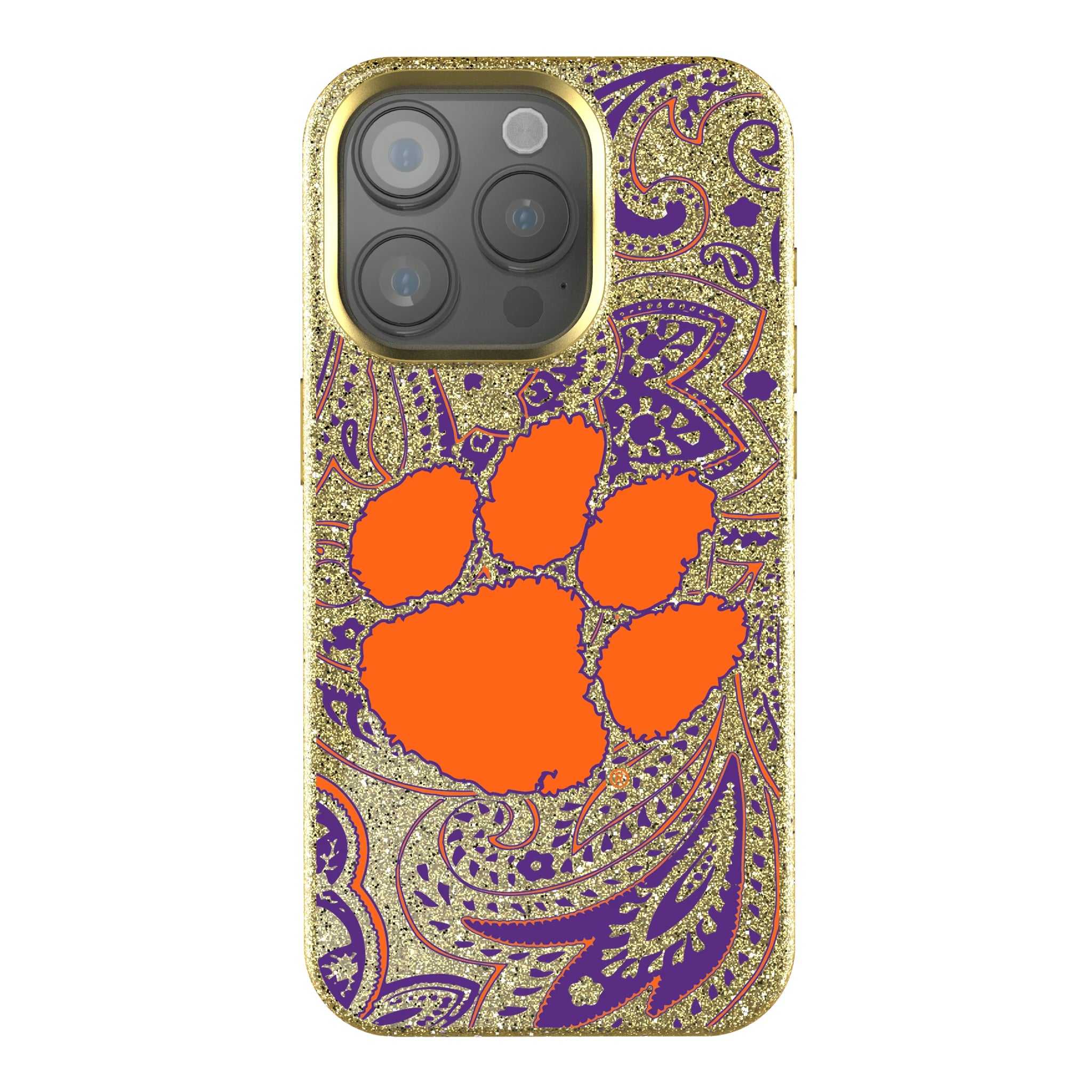 Clemson University Tigers Paisley iPhone Bling Phone Case for Apple iPhone