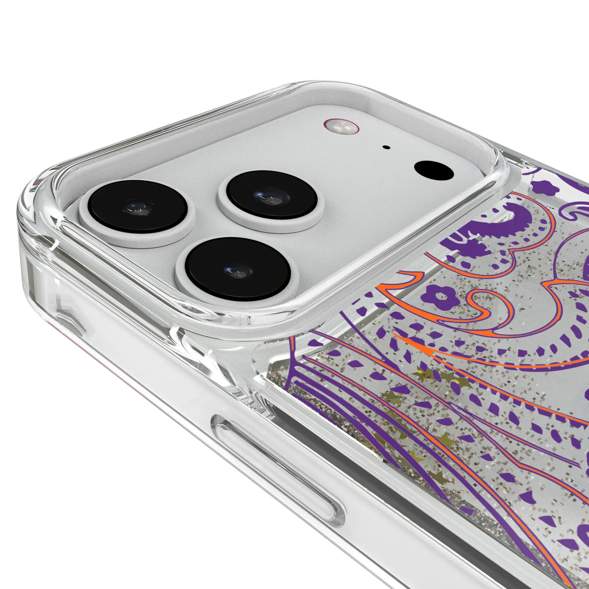 Clemson University Tigers Paisley iPhone Glitter Phone Case for Apple iPhone - Detail#Device_iPhone 18 Pro Max