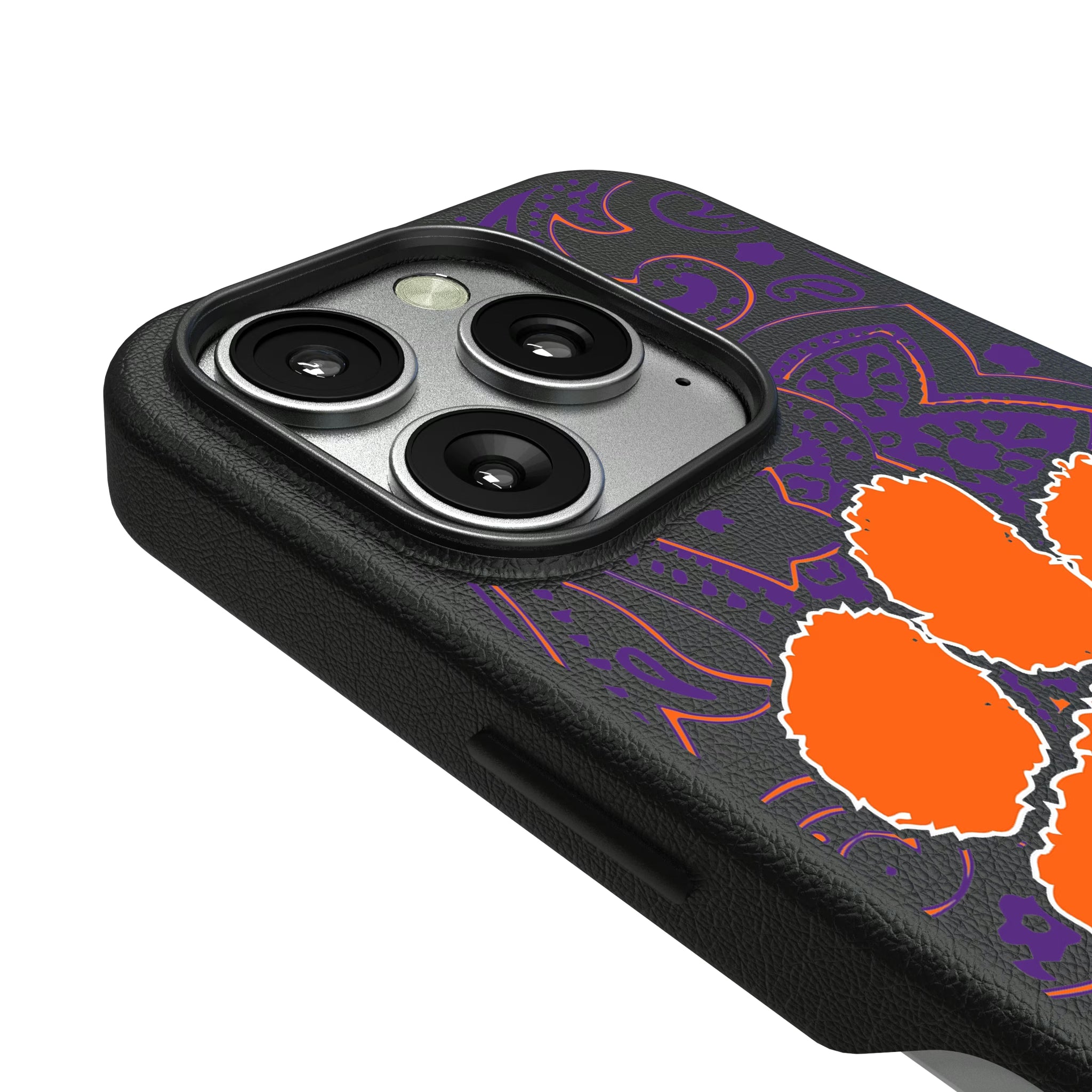 Clemson University Tigers Paisley iPhone MagSafe Compatible Phone Case for Apple iPhone - Detail