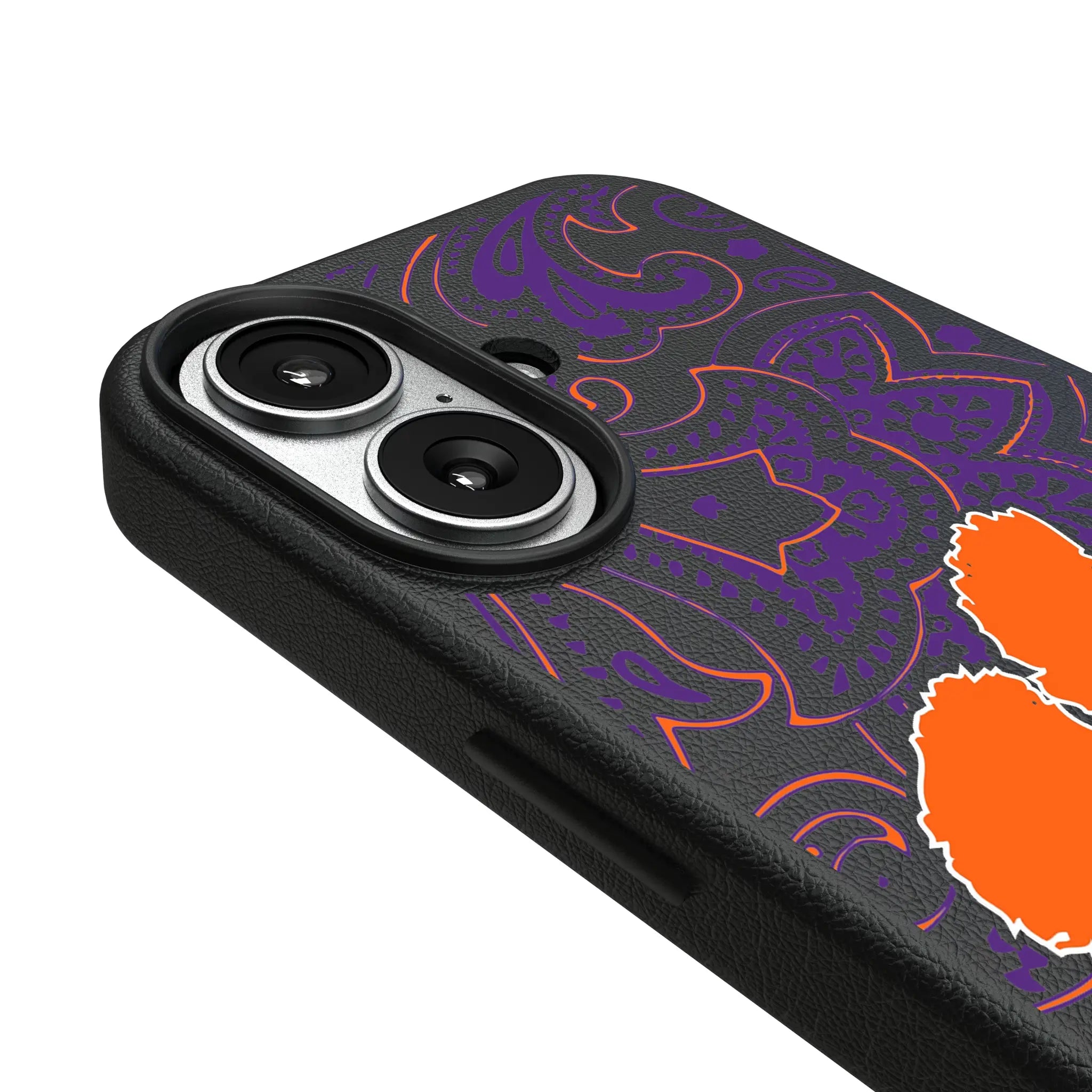 Clemson University Tigers Paisley iPhone MagSafe Compatible Phone Case for Apple iPhone - Detail#Device_iPhone 17