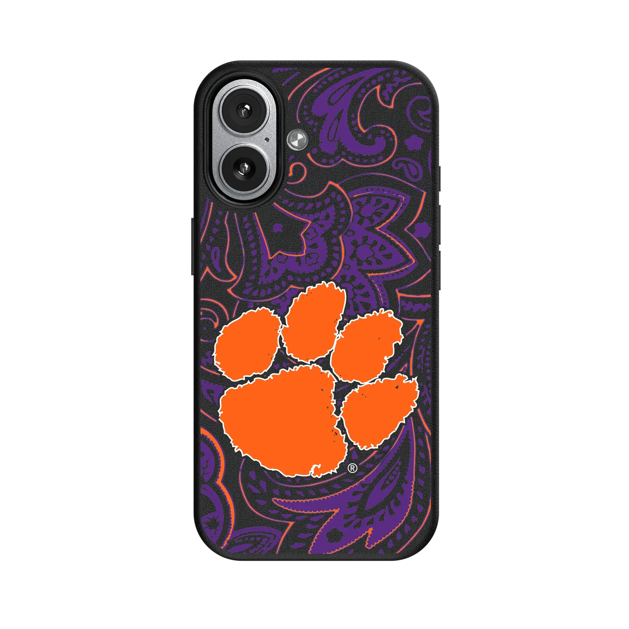 Clemson University Tigers Paisley iPhone MagSafe Compatible Phone Case for Apple iPhone#Device_iPhone 17