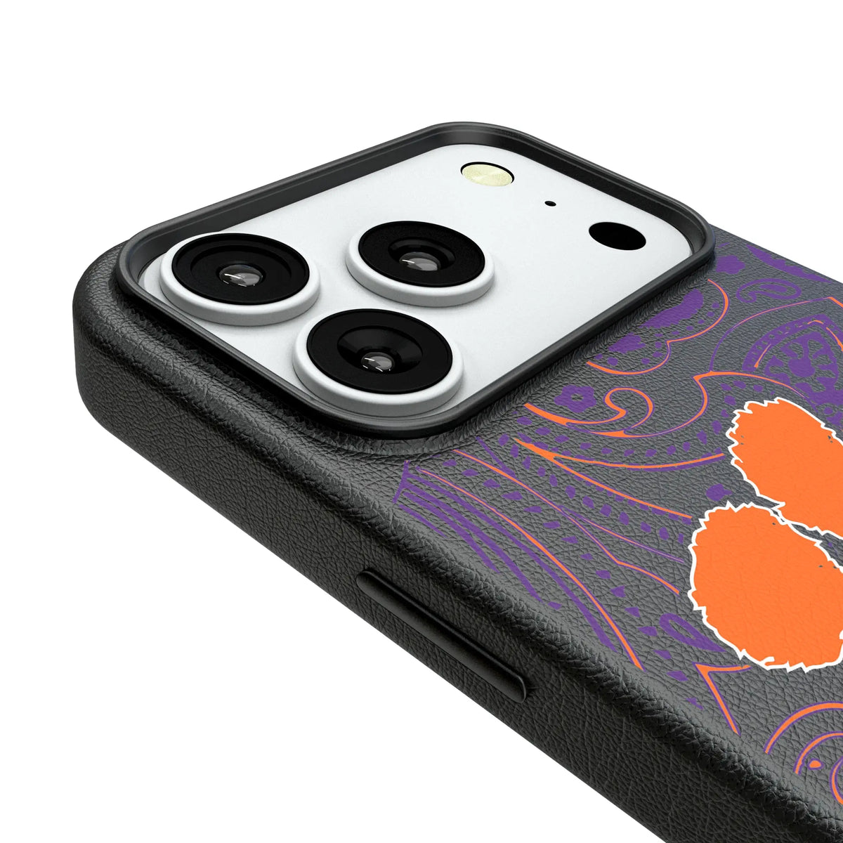 Clemson University Tigers Paisley iPhone MagSafe Compatible Phone Case for Apple iPhone - Detail#Device_iPhone 18 Pro