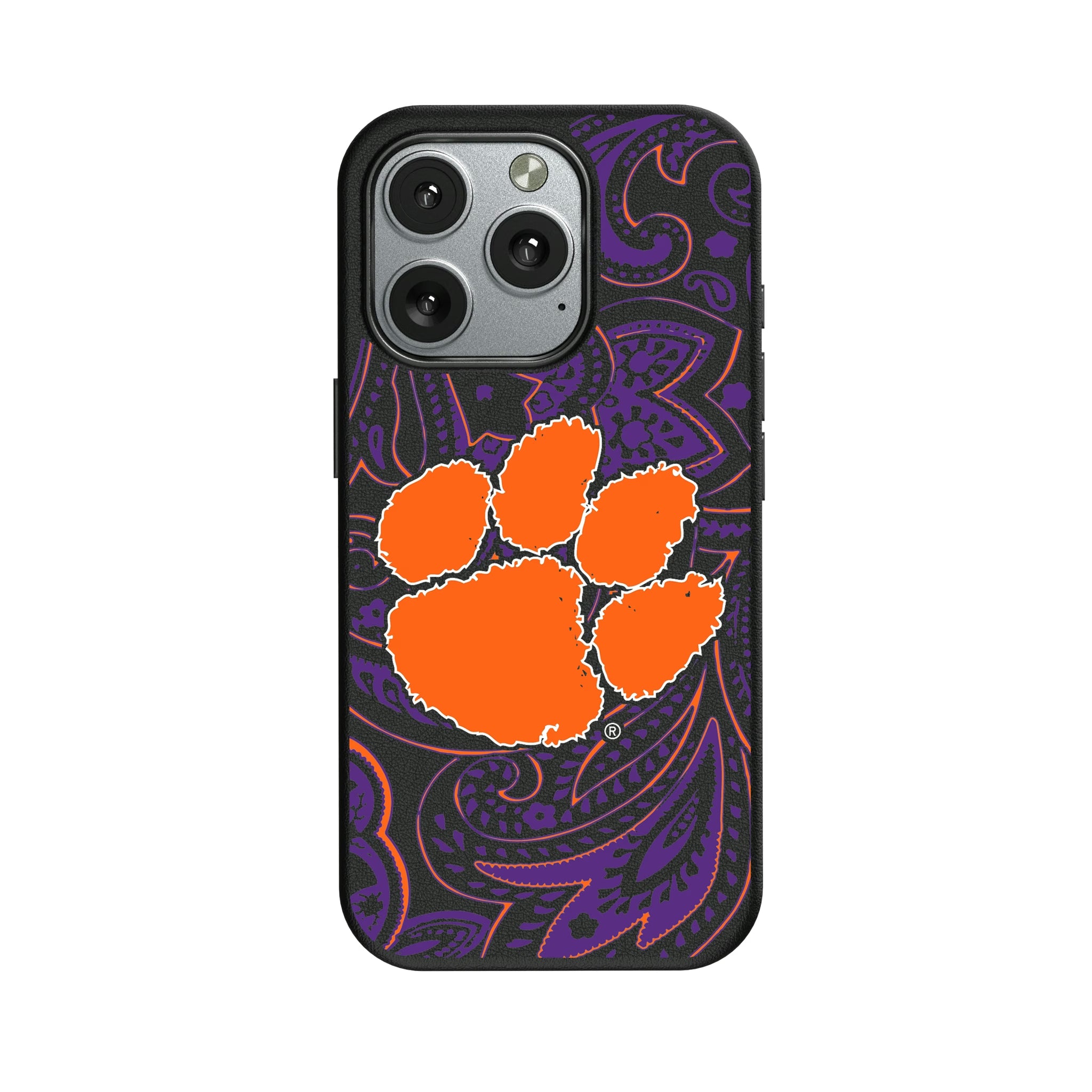 Clemson University Tigers Paisley iPhone MagSafe Compatible Phone Case for Apple iPhone