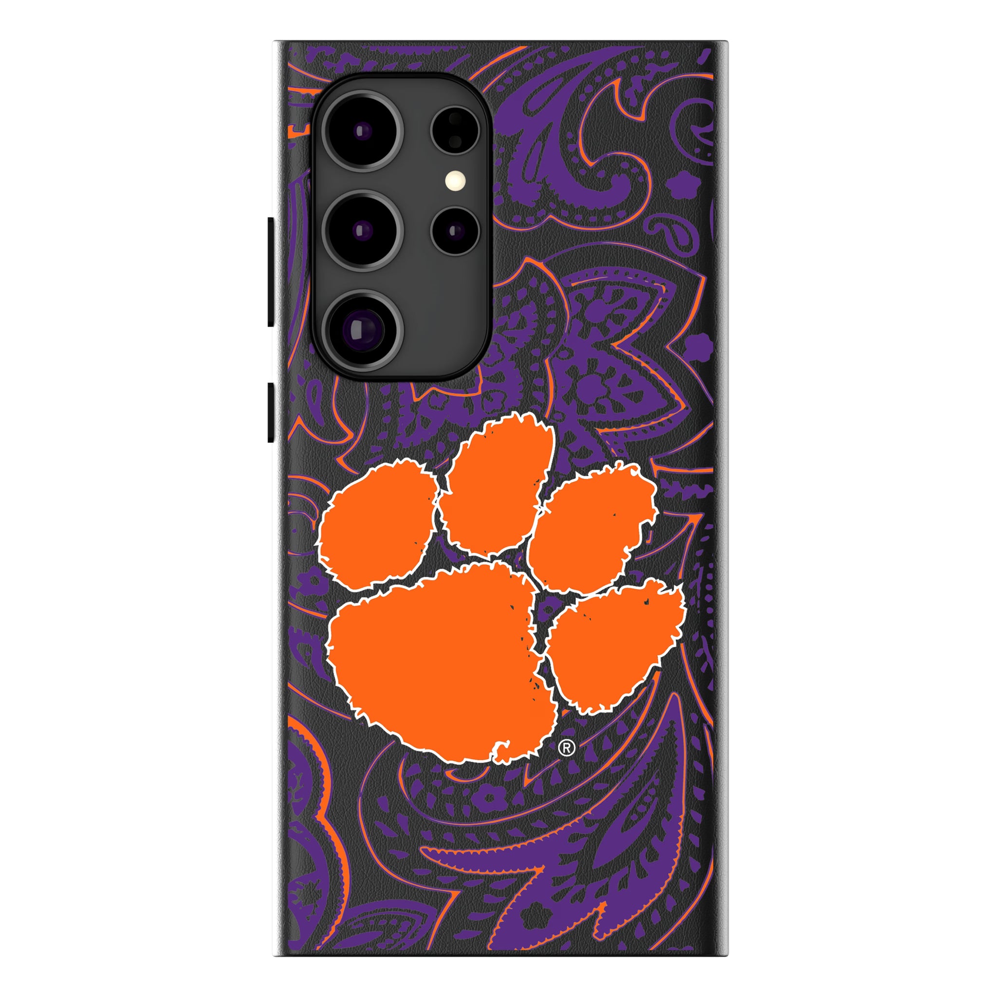 Clemson University Tigers Paisley Galaxy MagSafe Compatible Phone Case for Samsung Galaxy