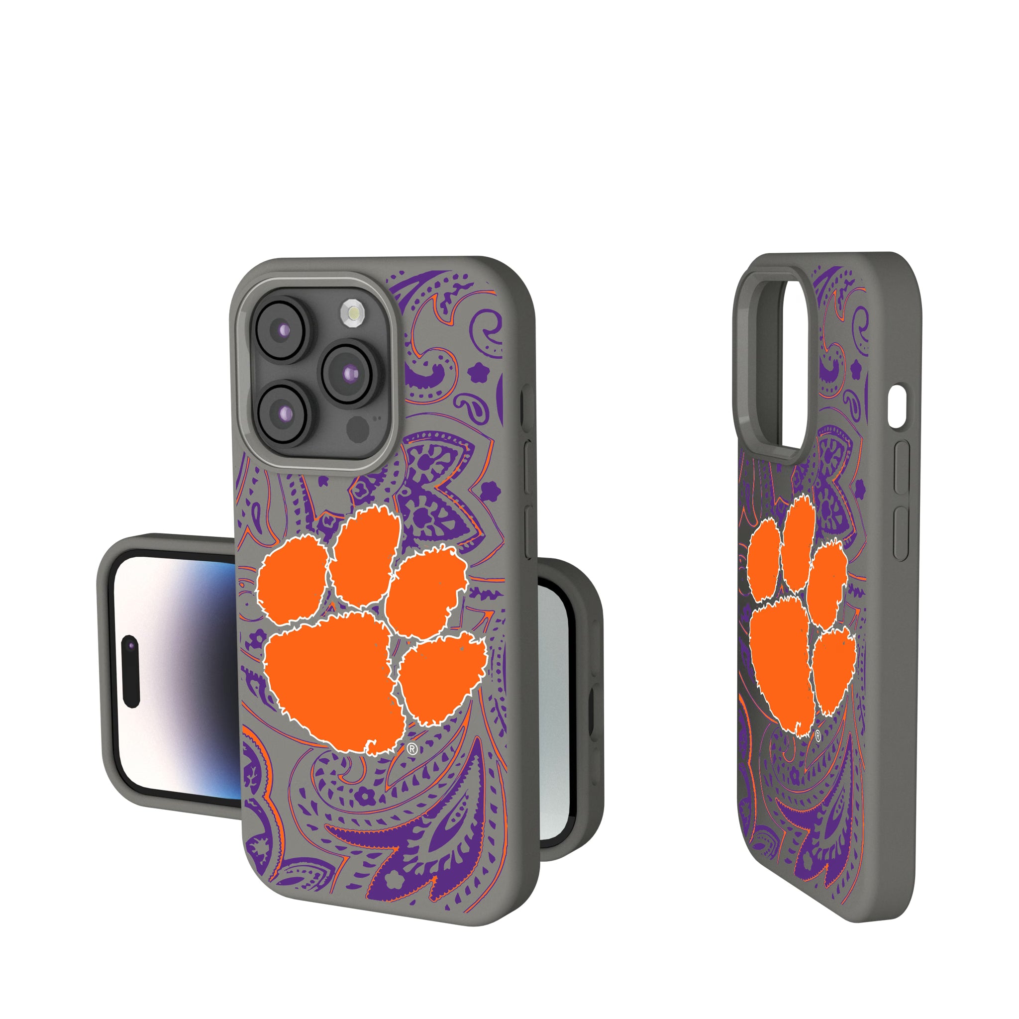 Clemson University Tigers Paisley iPhone Soft Touch Phone Case for Apple iPhone