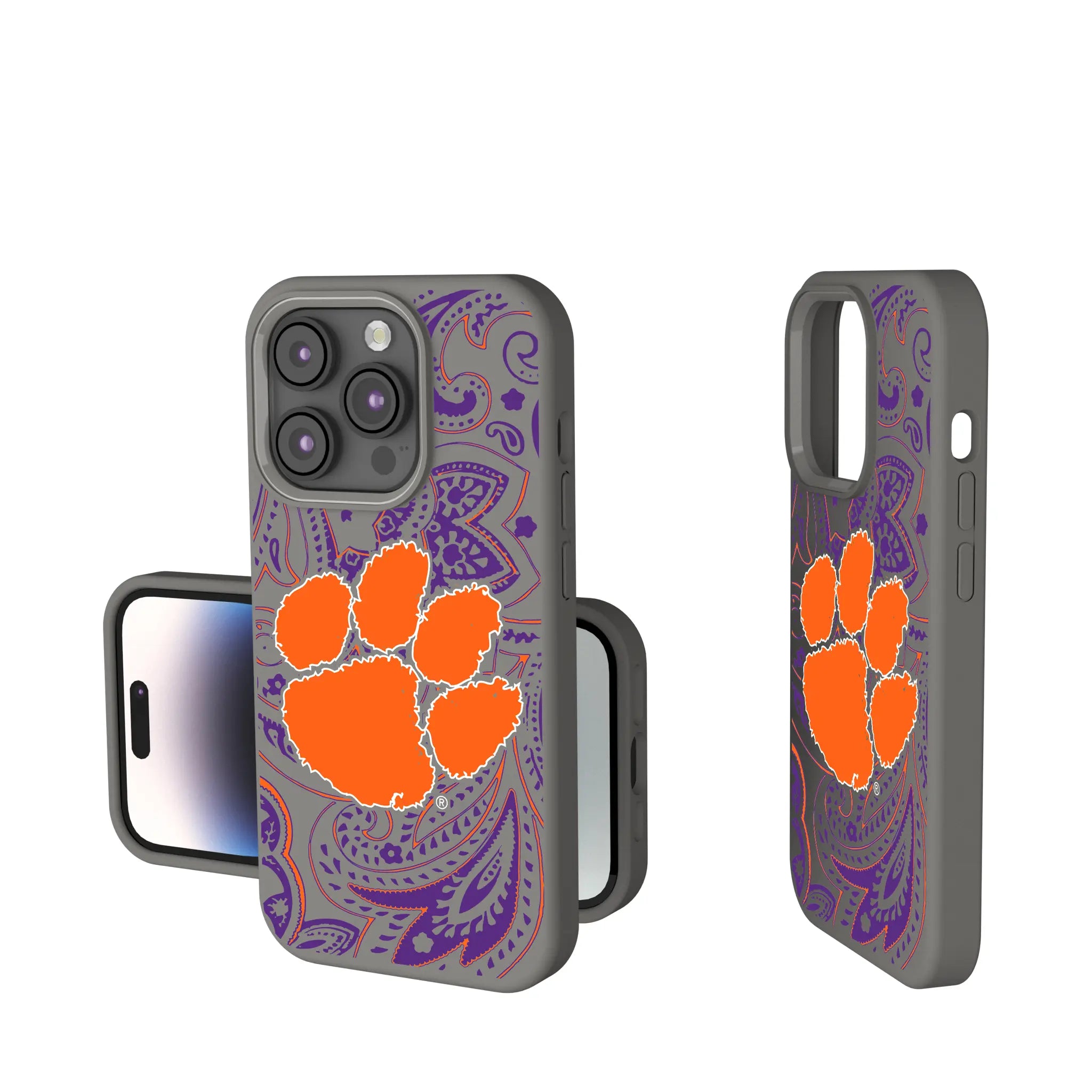 Clemson University Tigers Paisley iPhone Soft Touch Phone Case for Apple iPhone
