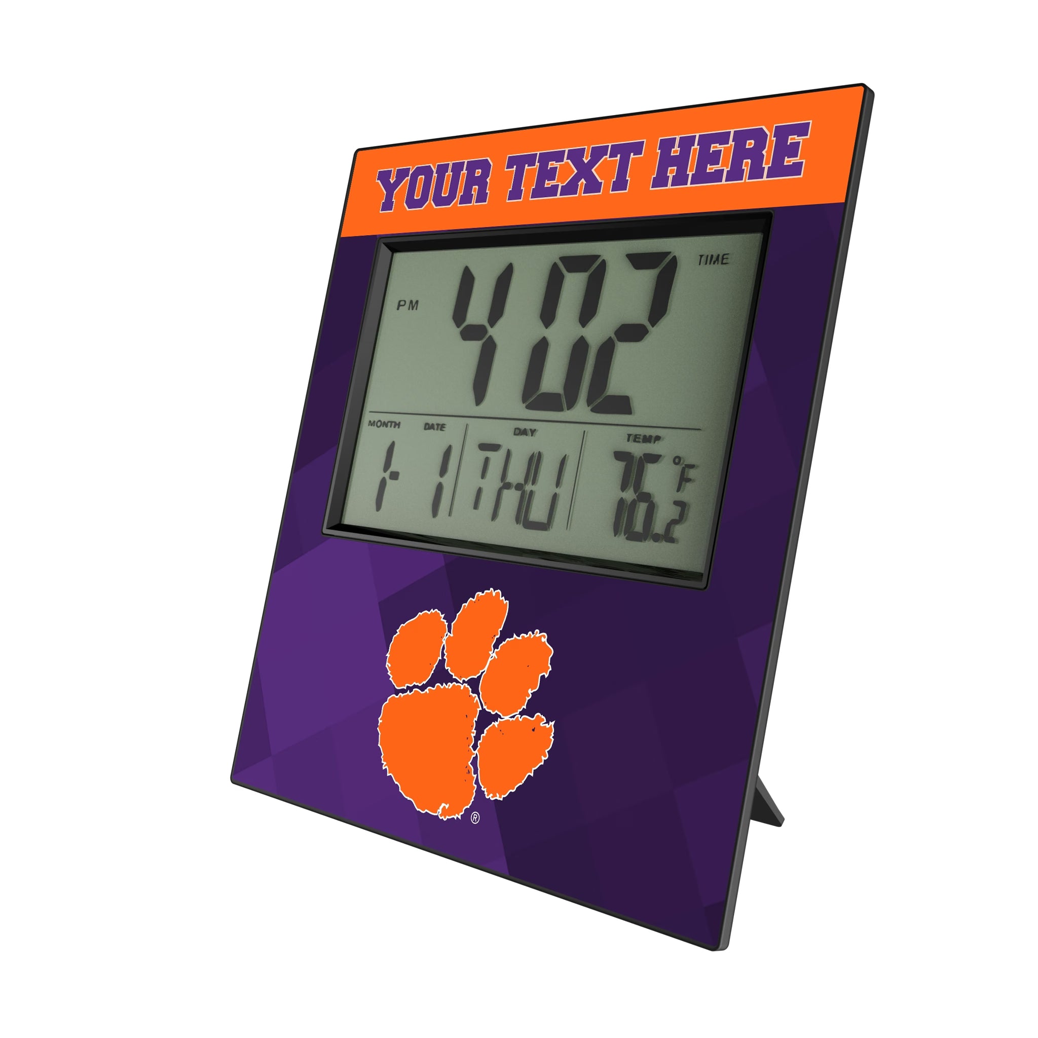 Clemson University Tigers Personalized Color Block Wall Clock