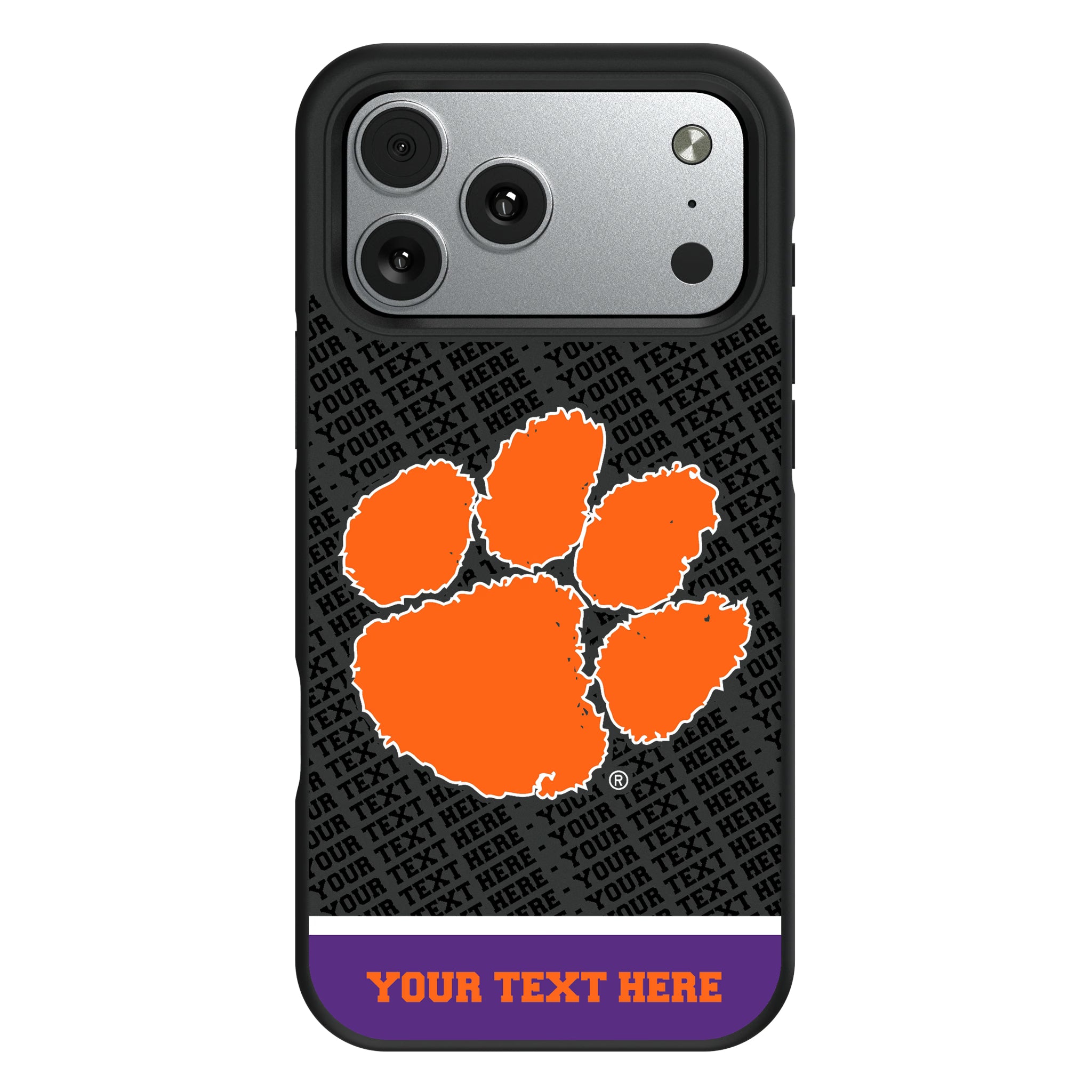 Clemson University Tigers Personalized EndZone Plus iPhone Bump Phone Case for Apple iPhone#Device_iPhone 17 Pro Max