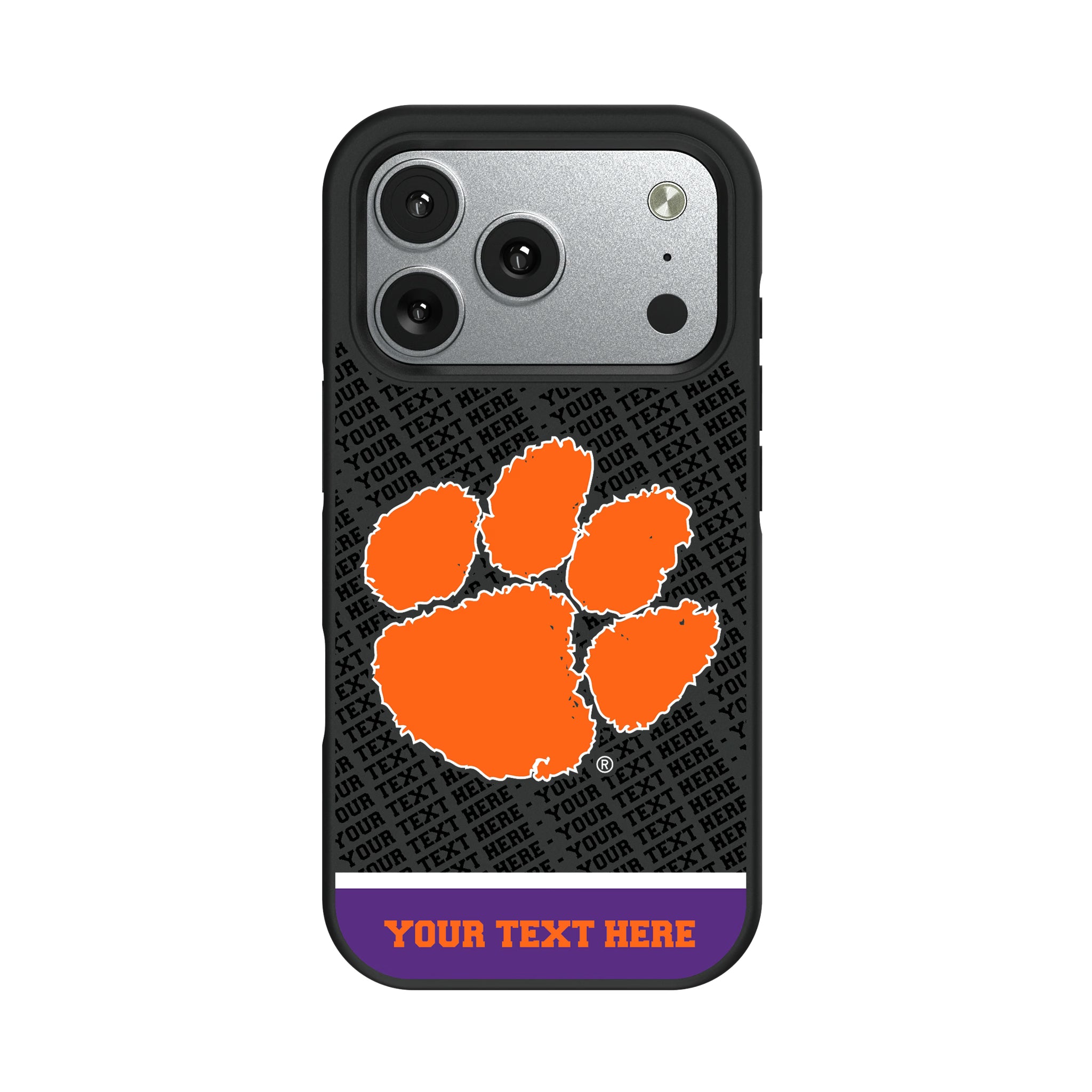 Clemson University Tigers Personalized EndZone Plus iPhone Bump Phone Case for Apple iPhone#Device_iPhone 17 Pro