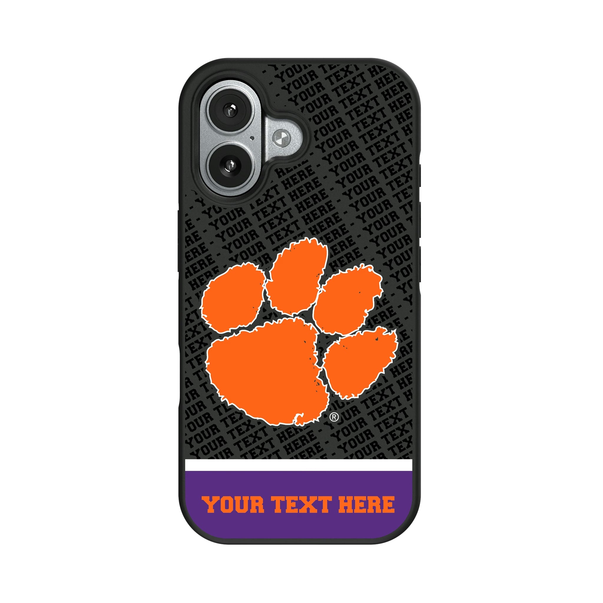 Clemson University Tigers Personalized EndZone Plus iPhone Bump Phone Case for Apple iPhone#Device_iPhone 17