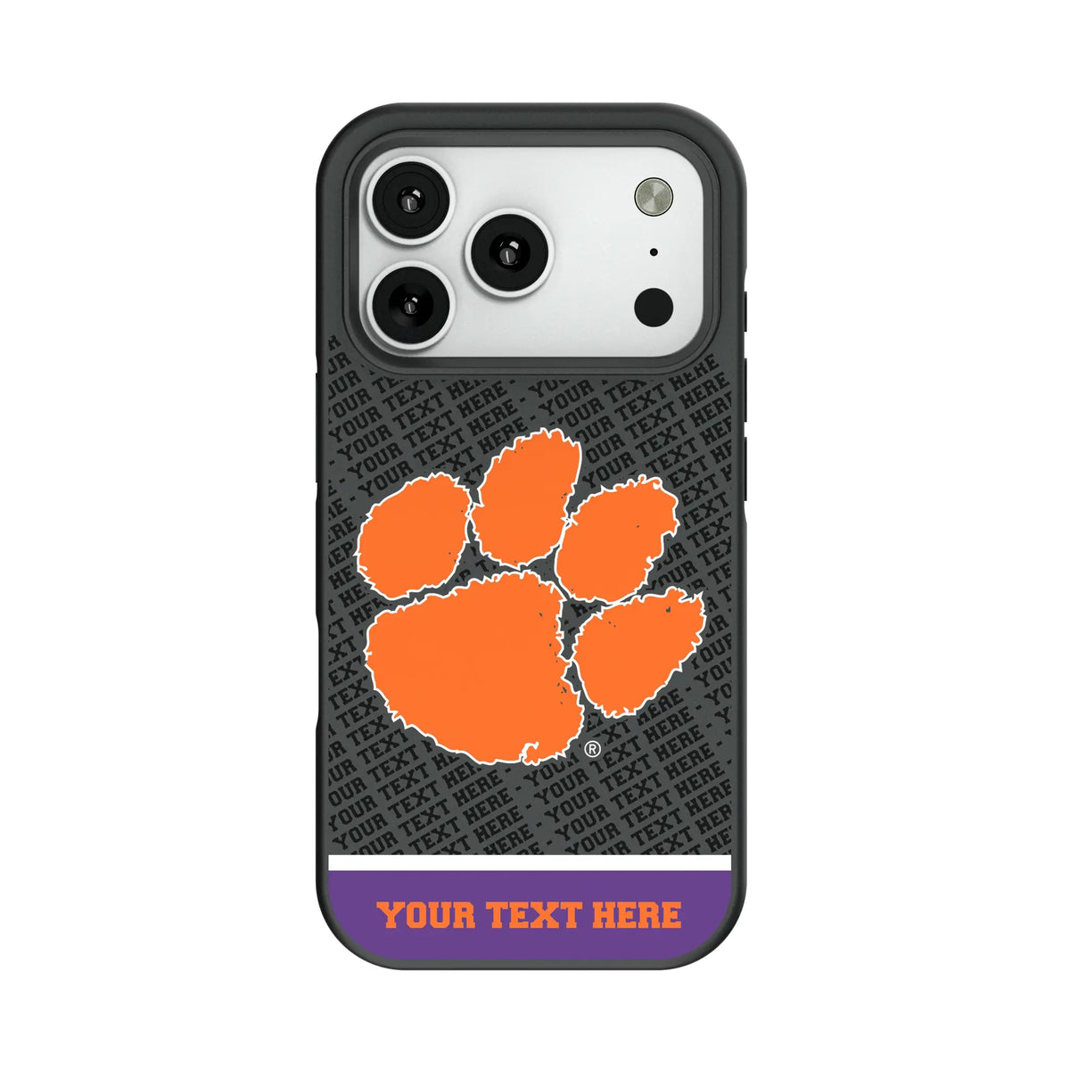 Clemson University Tigers Personalized EndZone Plus Bump Phone Case for Apple iPhone