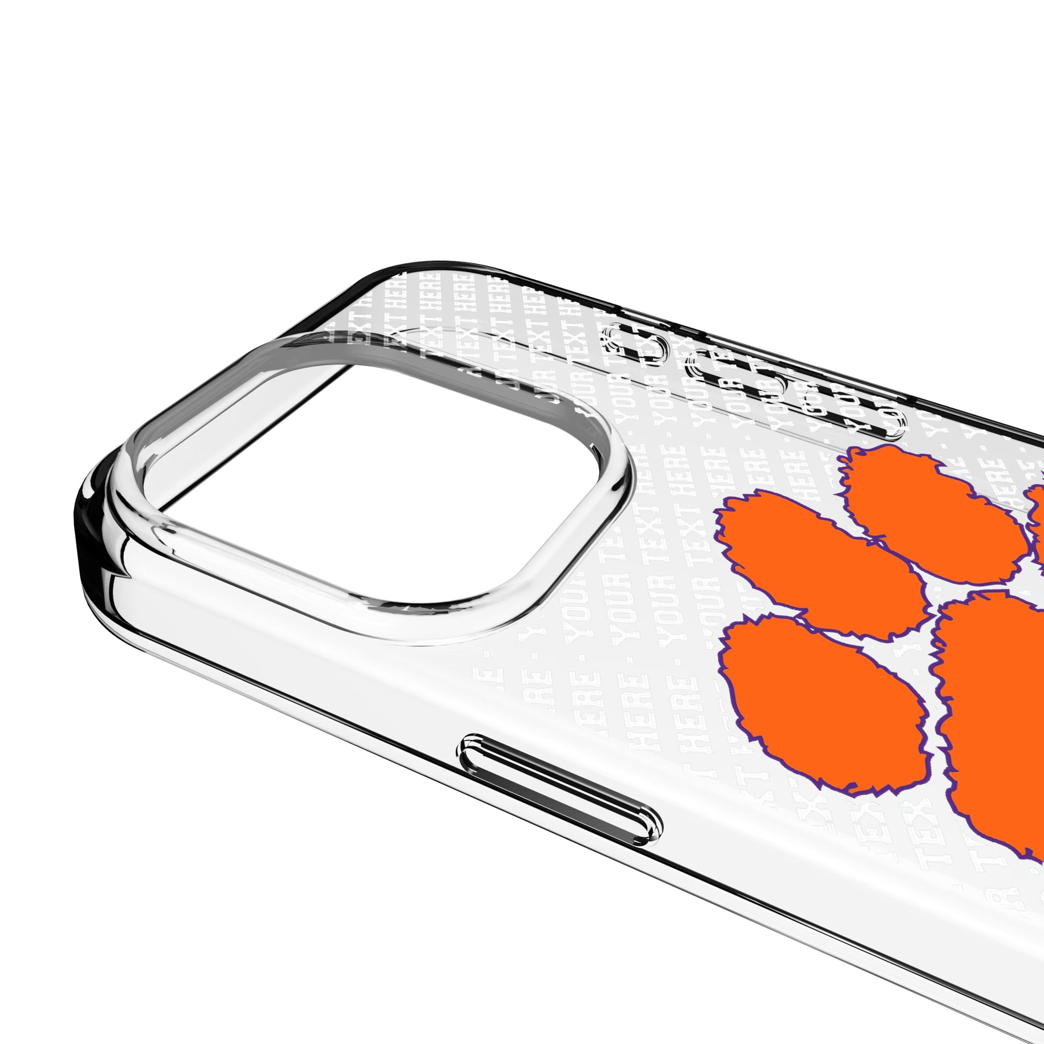 Clemson University Tigers Personalized EndZone Plus iPhone Clear Phone Case for Apple iPhone - Detail