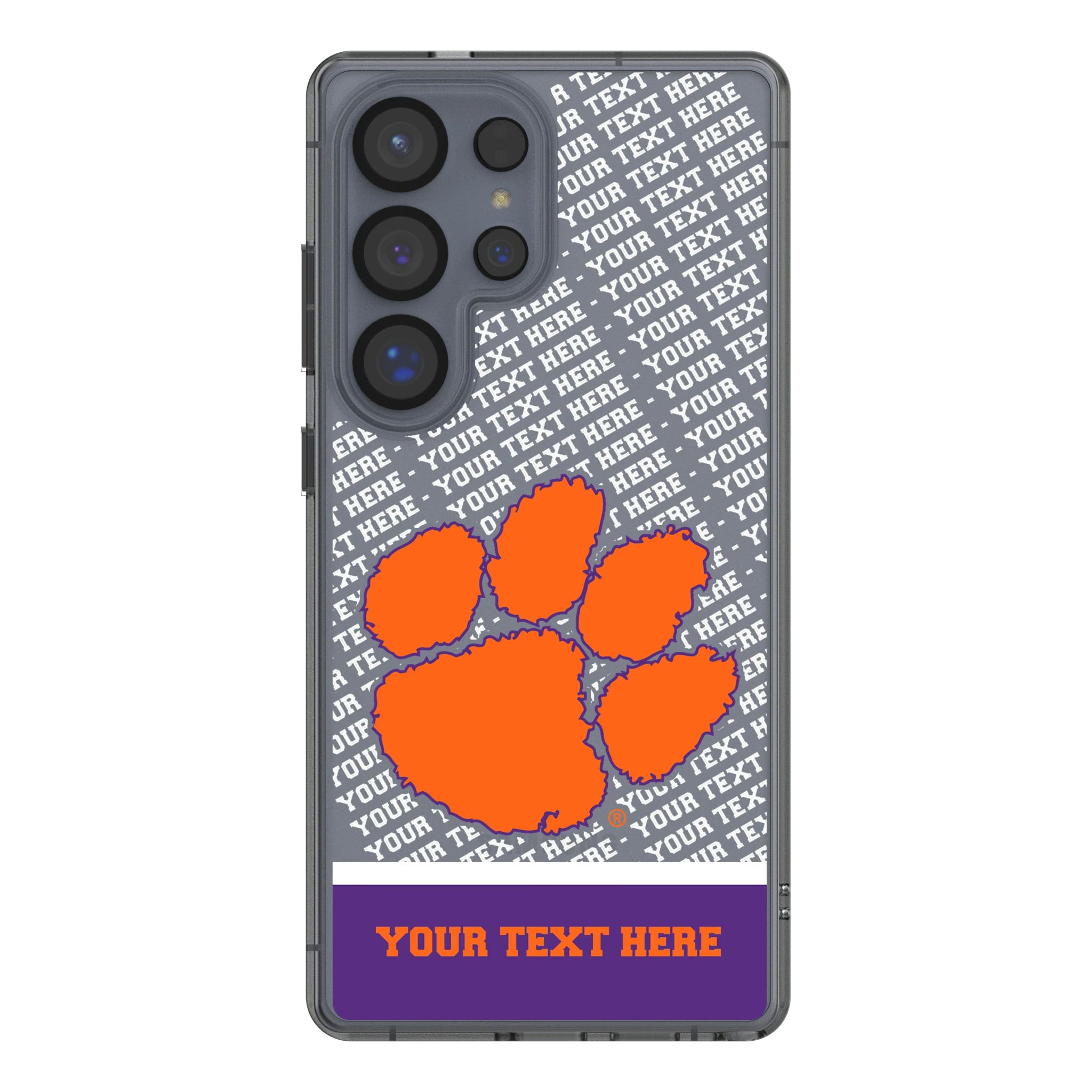 Clemson University Tigers Personalized EndZone Plus Galaxy Clear Phone Case for Samsung Galaxy