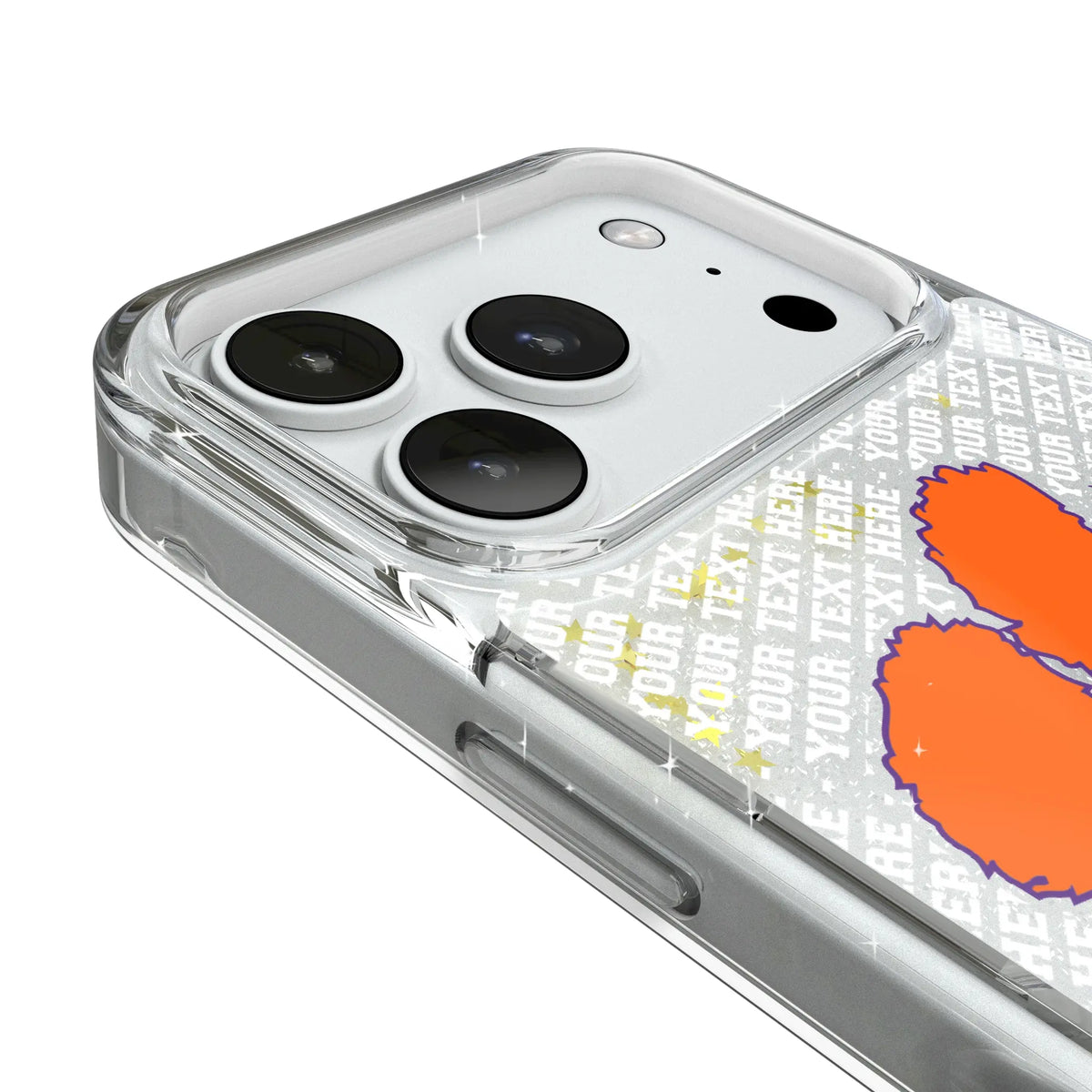 Clemson University Tigers Personalized EndZone Plus iPhone Glitter Phone Case for Apple iPhone - Detail#Device_iPhone 18 Pro