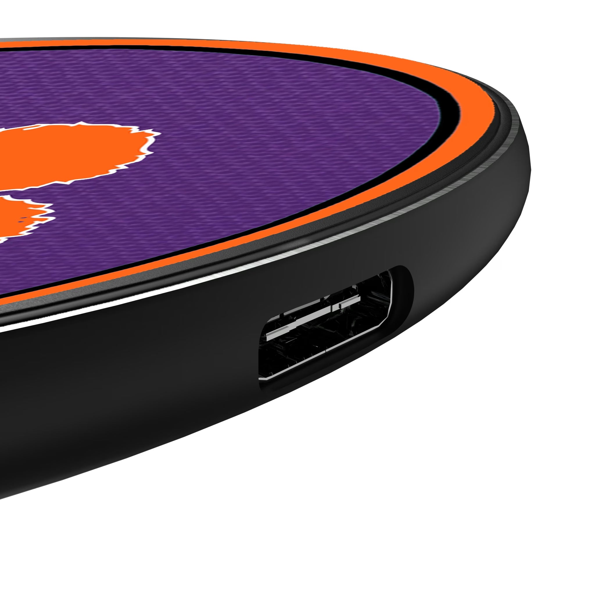 Clemson University Tigers Personalized Endzone Solid 15-Watt Wireless Charger - Detail