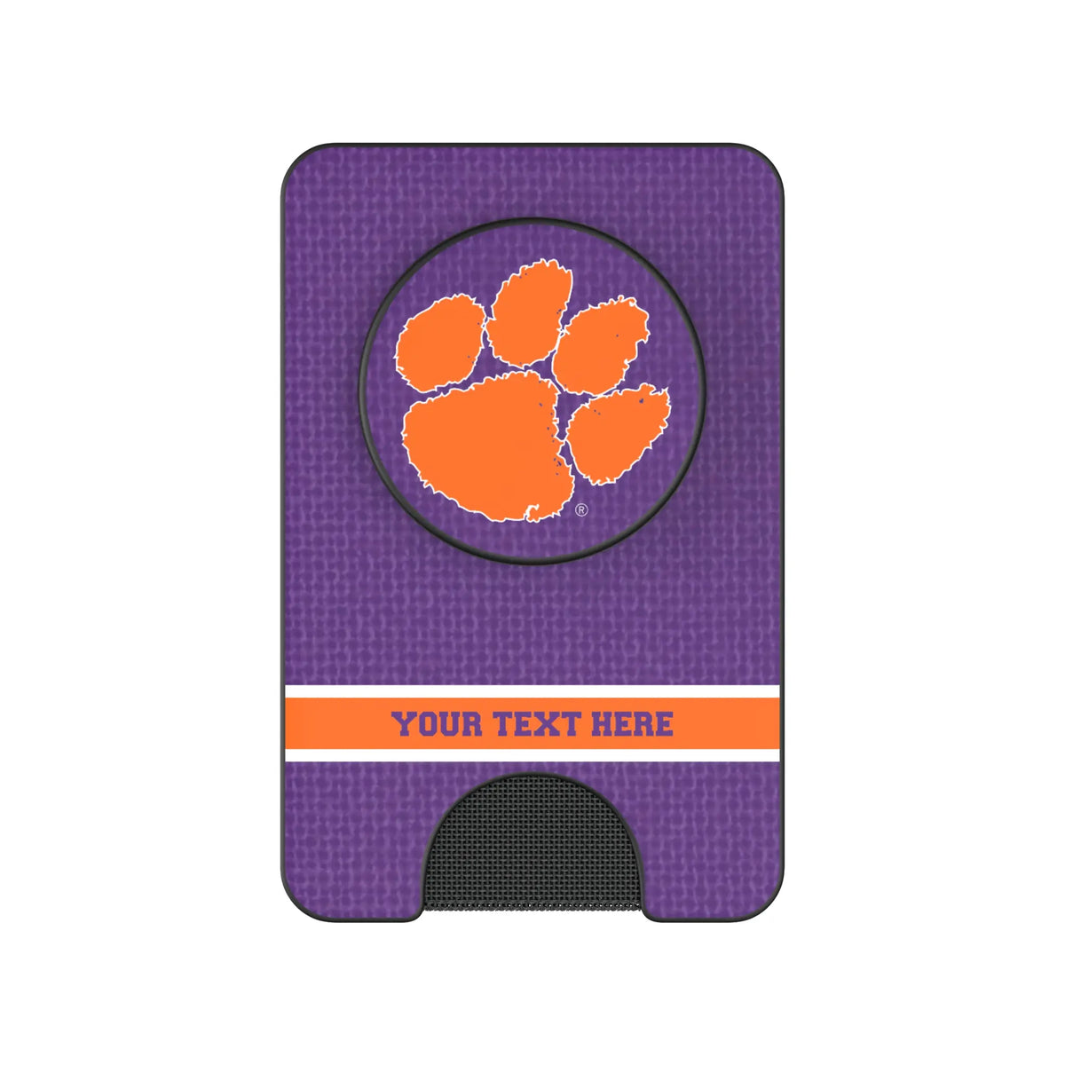 Clemson University Tigers Personalized Endzone Solid Popsockets Wallet Magnetic