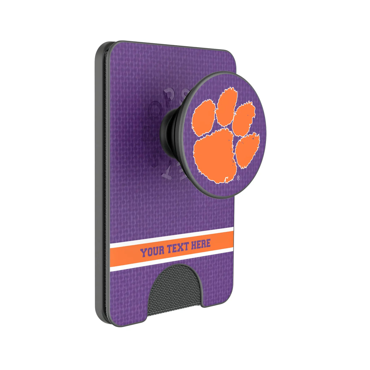 Clemson University Tigers Personalized Endzone Solid Popsockets Wallet Magnetic