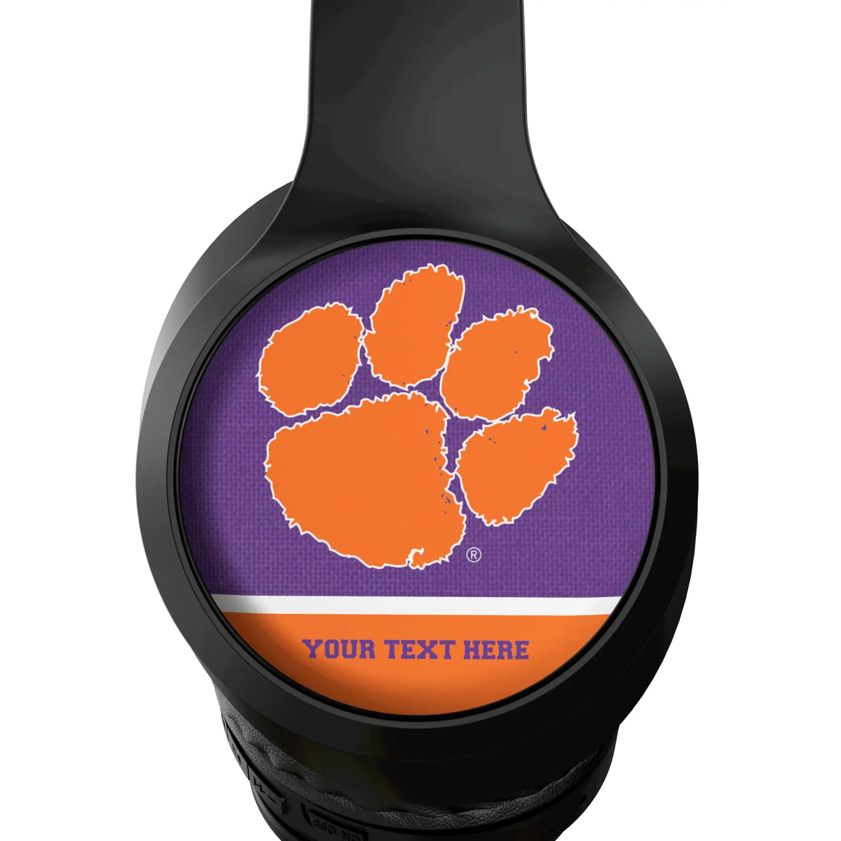 Clemson University Tigers Personalized Endzone Solid Wireless Over-Ear Headphones With Case - Detail