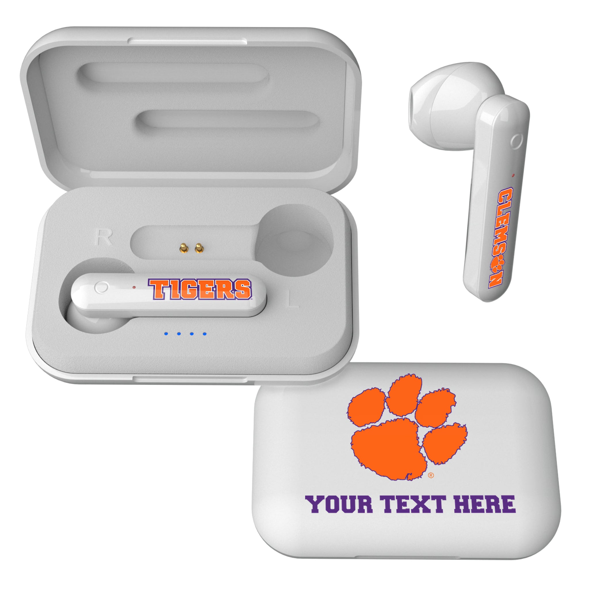 Clemson University Tigers Personalized Insignia Wireless TWS Earbuds