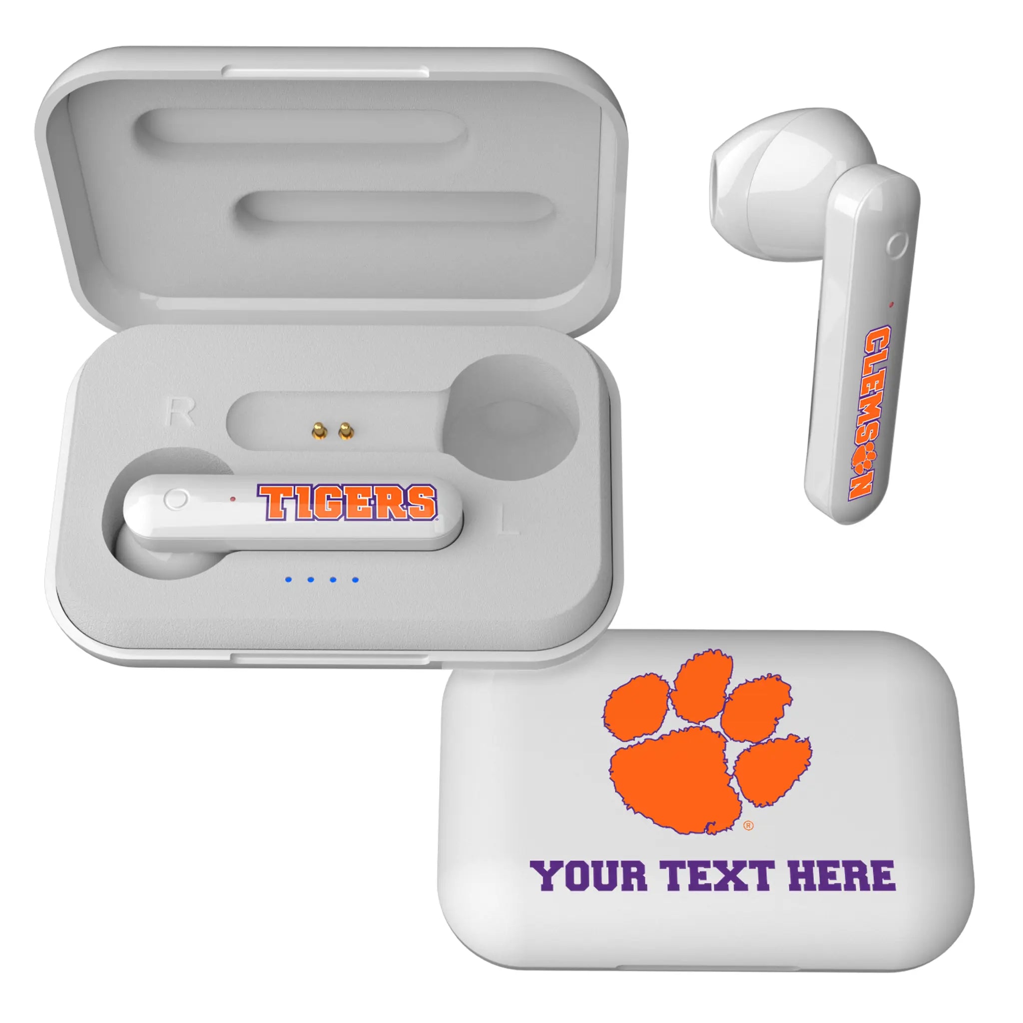 Clemson University Tigers Personalized Insignia Wireless TWS Earbuds