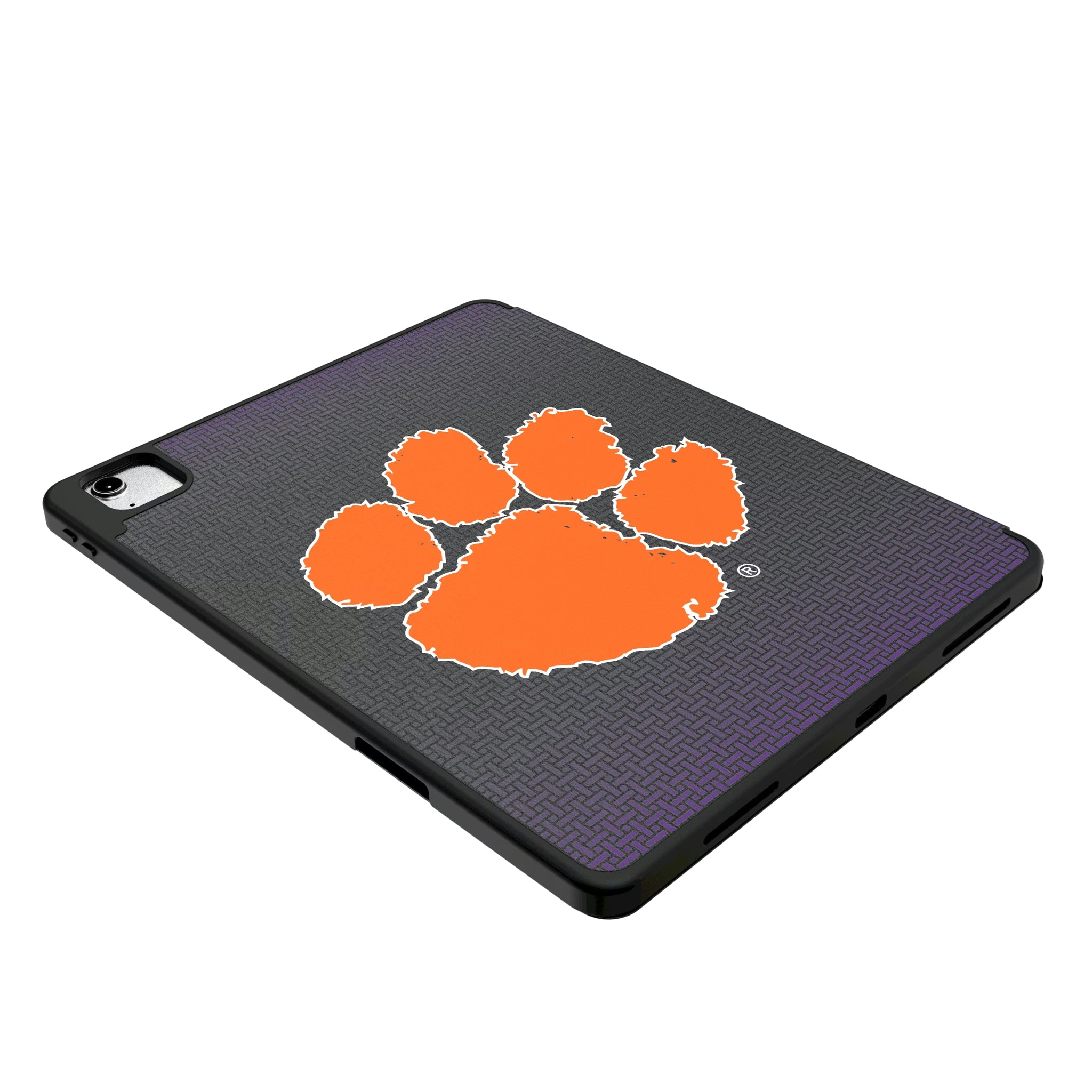 Clemson University Tigers Personalized Linen iPad Tablet Case for Apple iPad - Isometric View