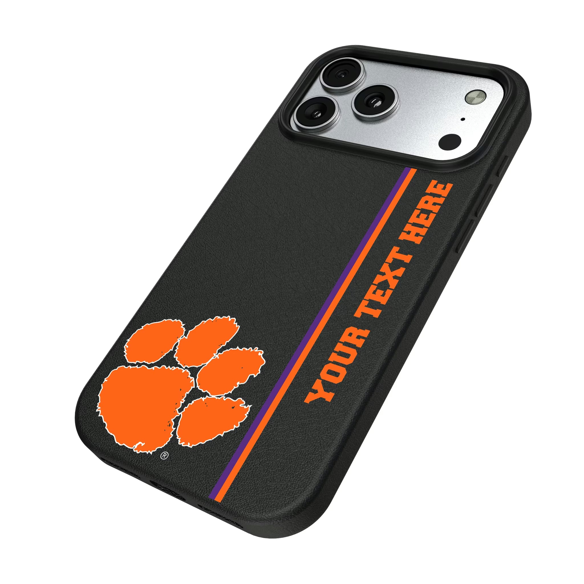 Clemson University Tigers Personalized Sidebard iPhone MagSafe Compatible Phone Case for Apple iPhone - Isometric View#Device_iPhone 17 Pro Max