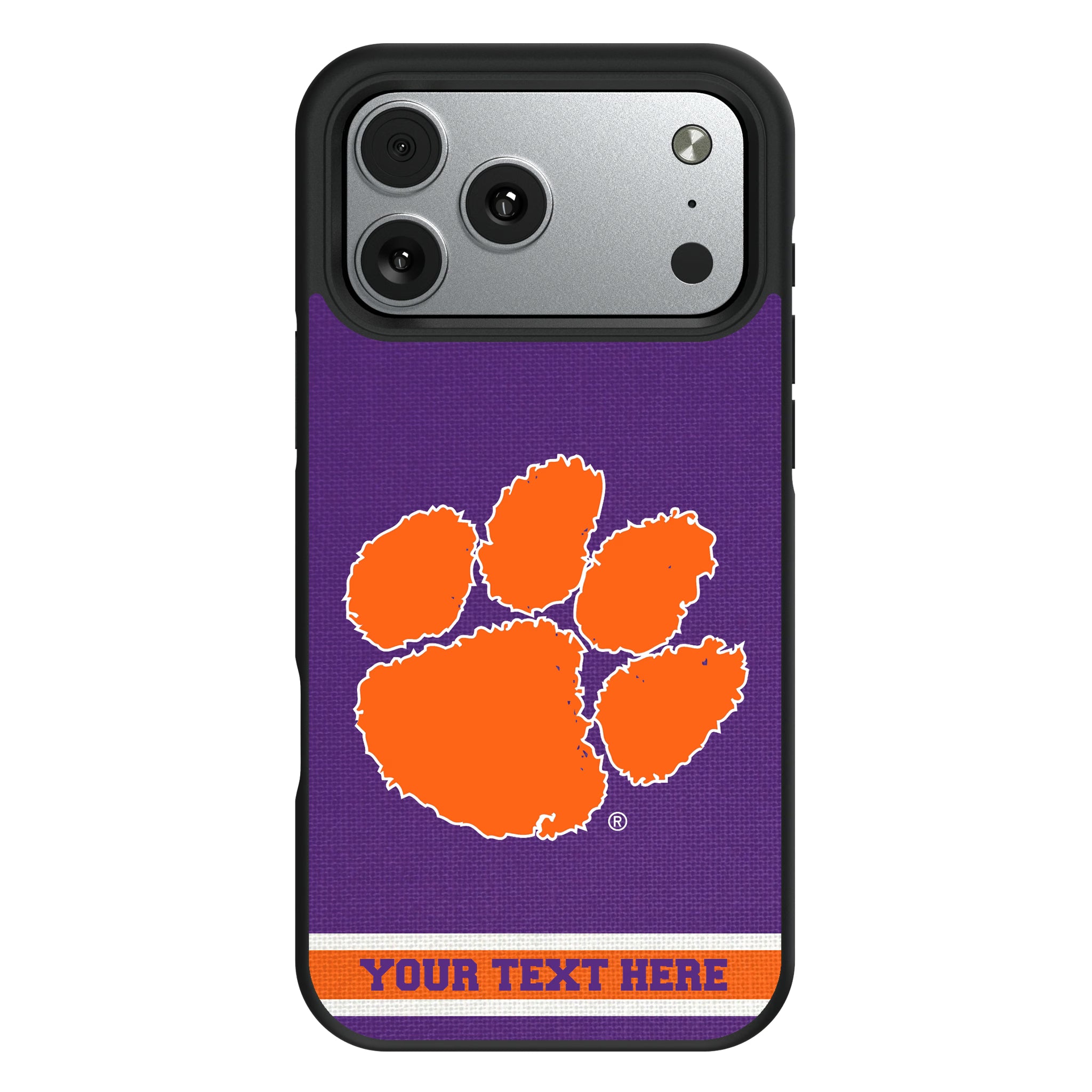 Clemson University Tigers Personalized Stripe iPhone Bump Phone Case for Apple iPhone#Device_iPhone 17 Pro Max