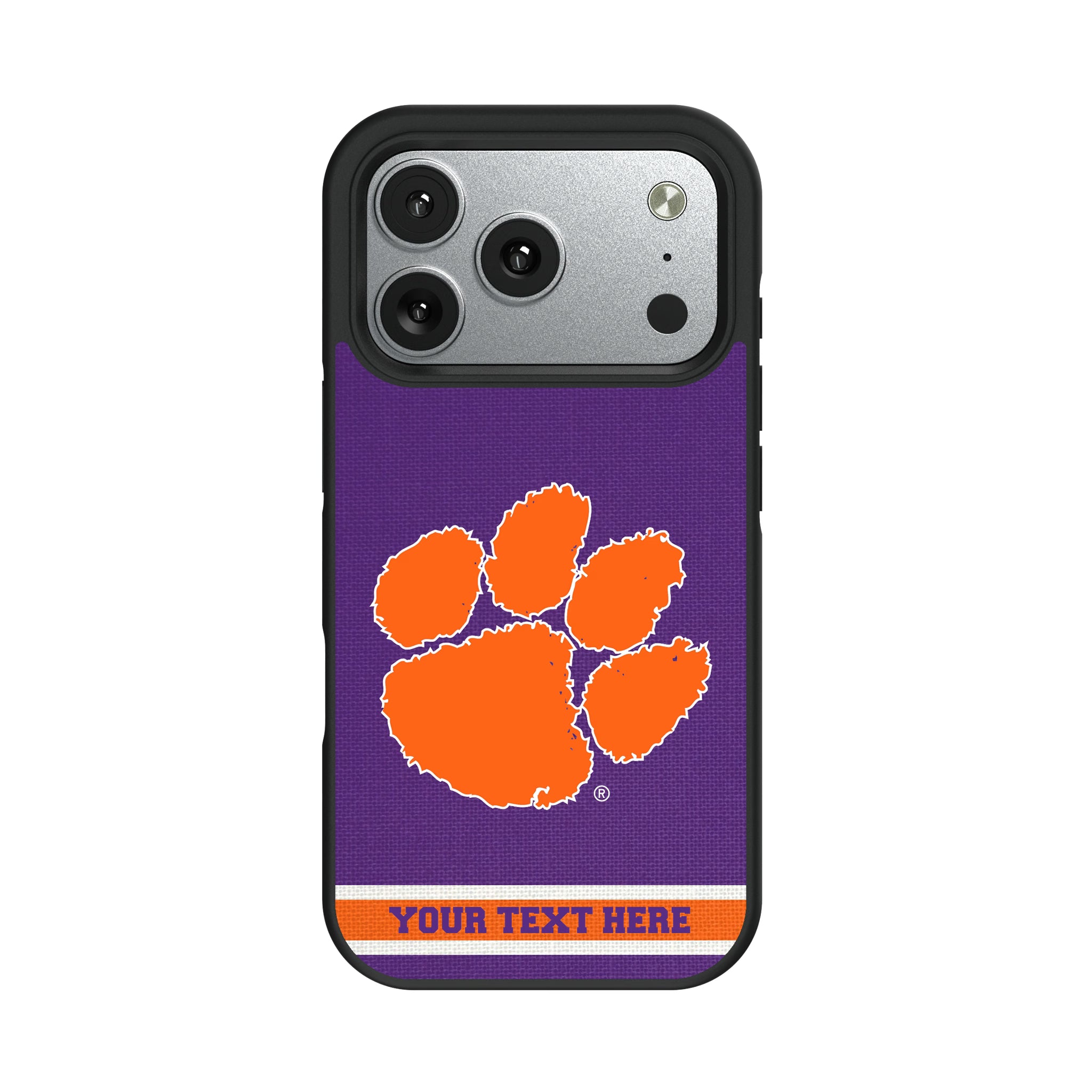 Clemson University Tigers Personalized Stripe iPhone Bump Phone Case for Apple iPhone#Device_iPhone 17 Pro