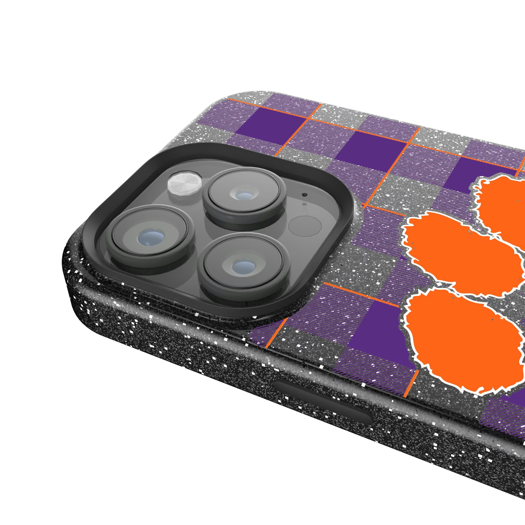 Clemson University Tigers Plaid iPhone Bling Phone Case for Apple iPhone - Detail