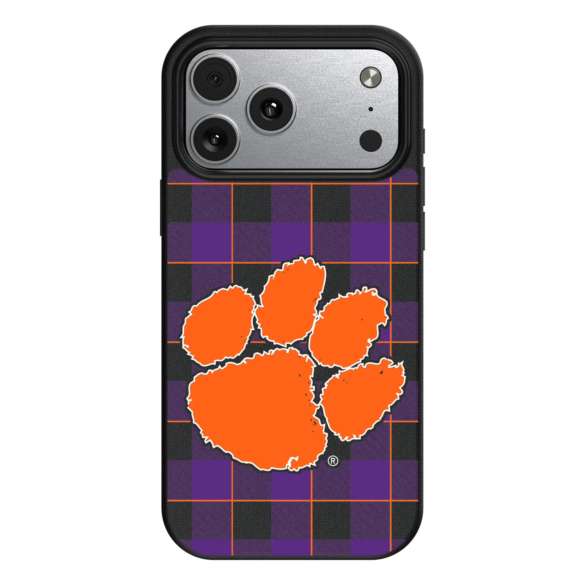 Clemson University Tigers Plaid iPhone MagSafe Compatible Phone Case for Apple iPhone#Device_iPhone 17 Pro Max
