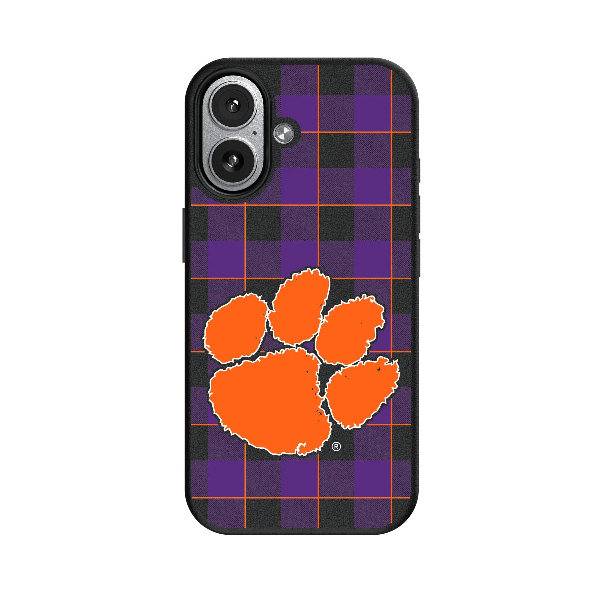Clemson University Tigers Plaid iPhone MagSafe Compatible Phone Case for Apple iPhone#Device_iPhone 17