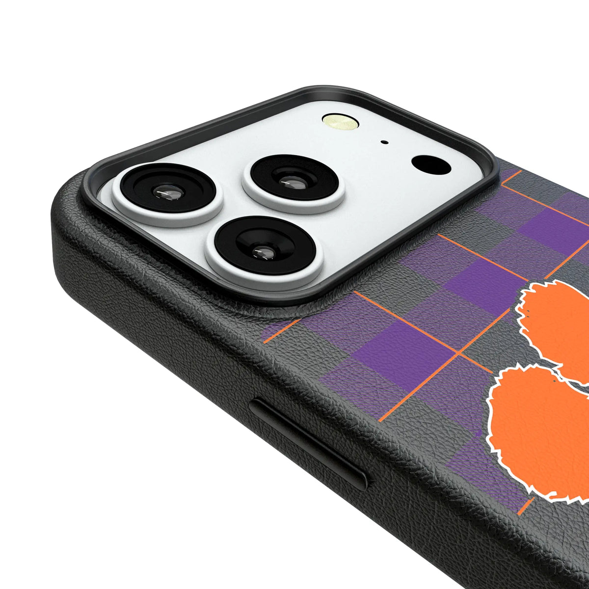 Clemson University Tigers Plaid iPhone MagSafe Compatible Phone Case for Apple iPhone - Detail#Device_iPhone 18 Pro