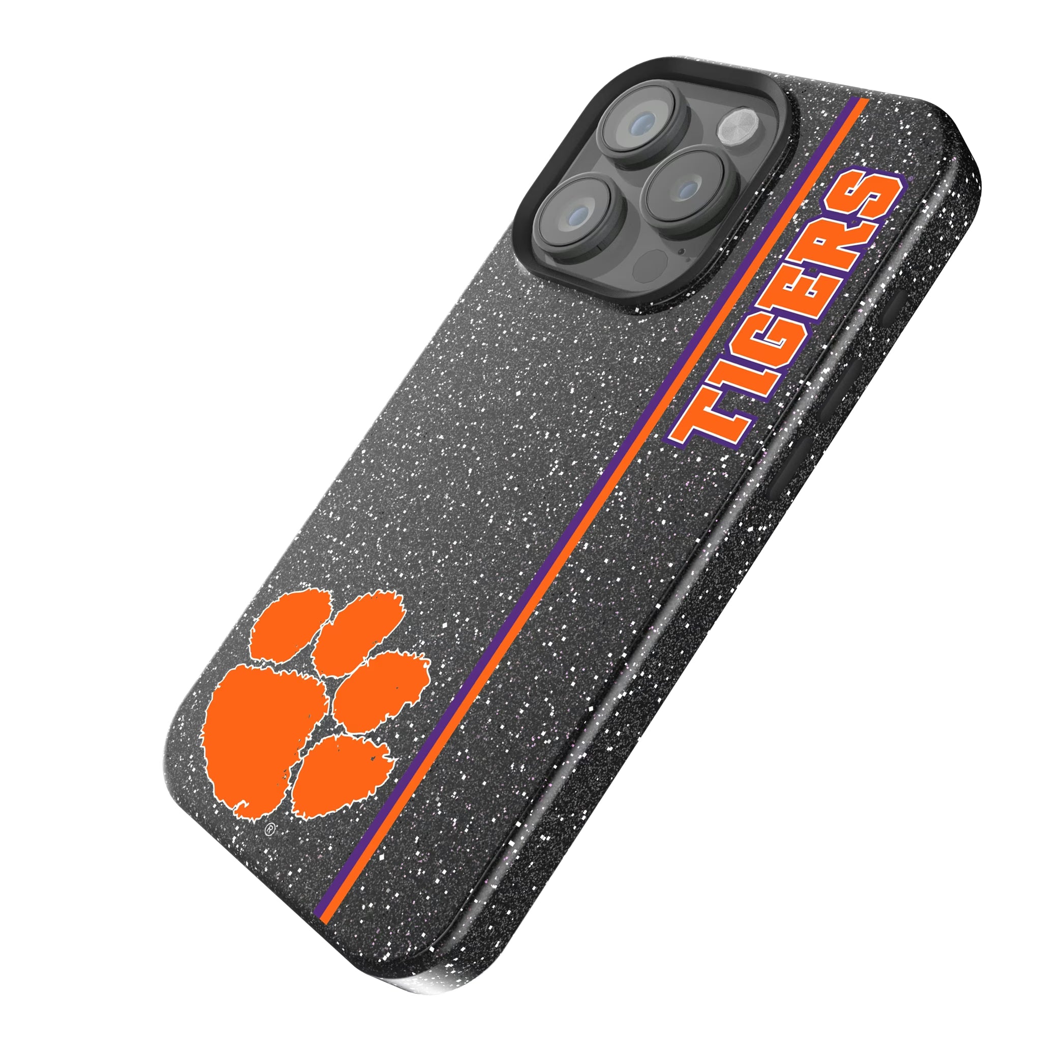 Clemson University Tigers Sidebar iPhone Bling Phone Case for Apple iPhone - Isometric View