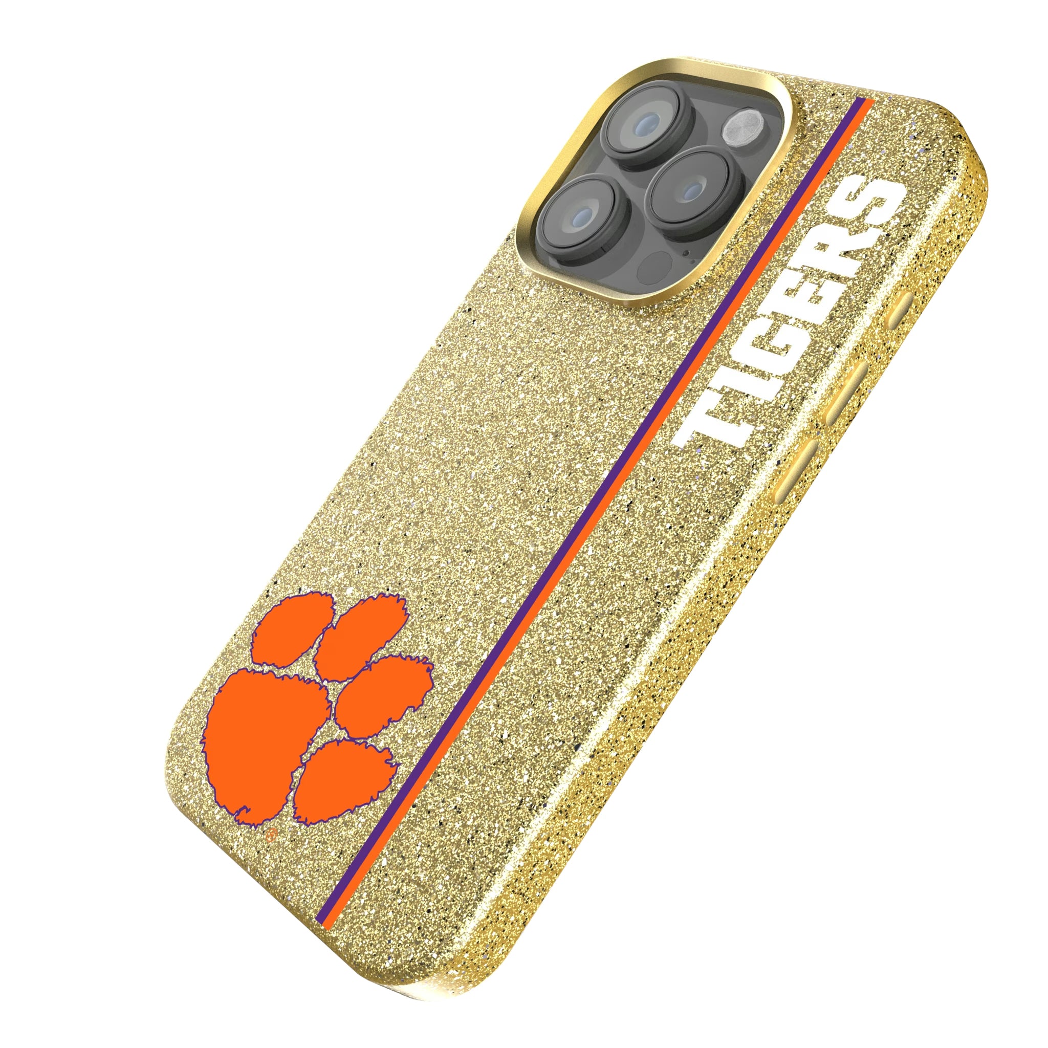 Clemson University Tigers Sidebar iPhone Bling Phone Case for Apple iPhone - Isometric View