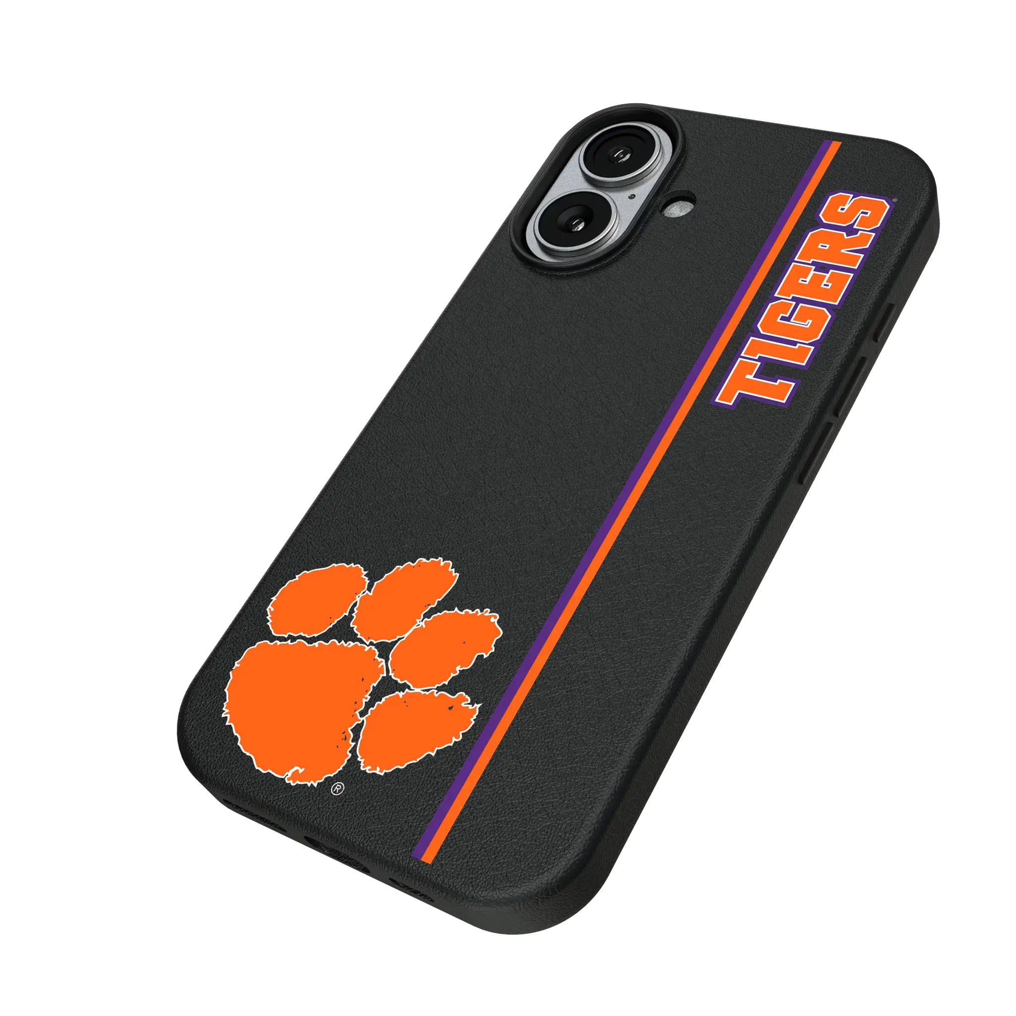 Clemson University Tigers Sidebar iPhone MagSafe Compatible Phone Case for Apple iPhone - Isometric View#Device_iPhone 17