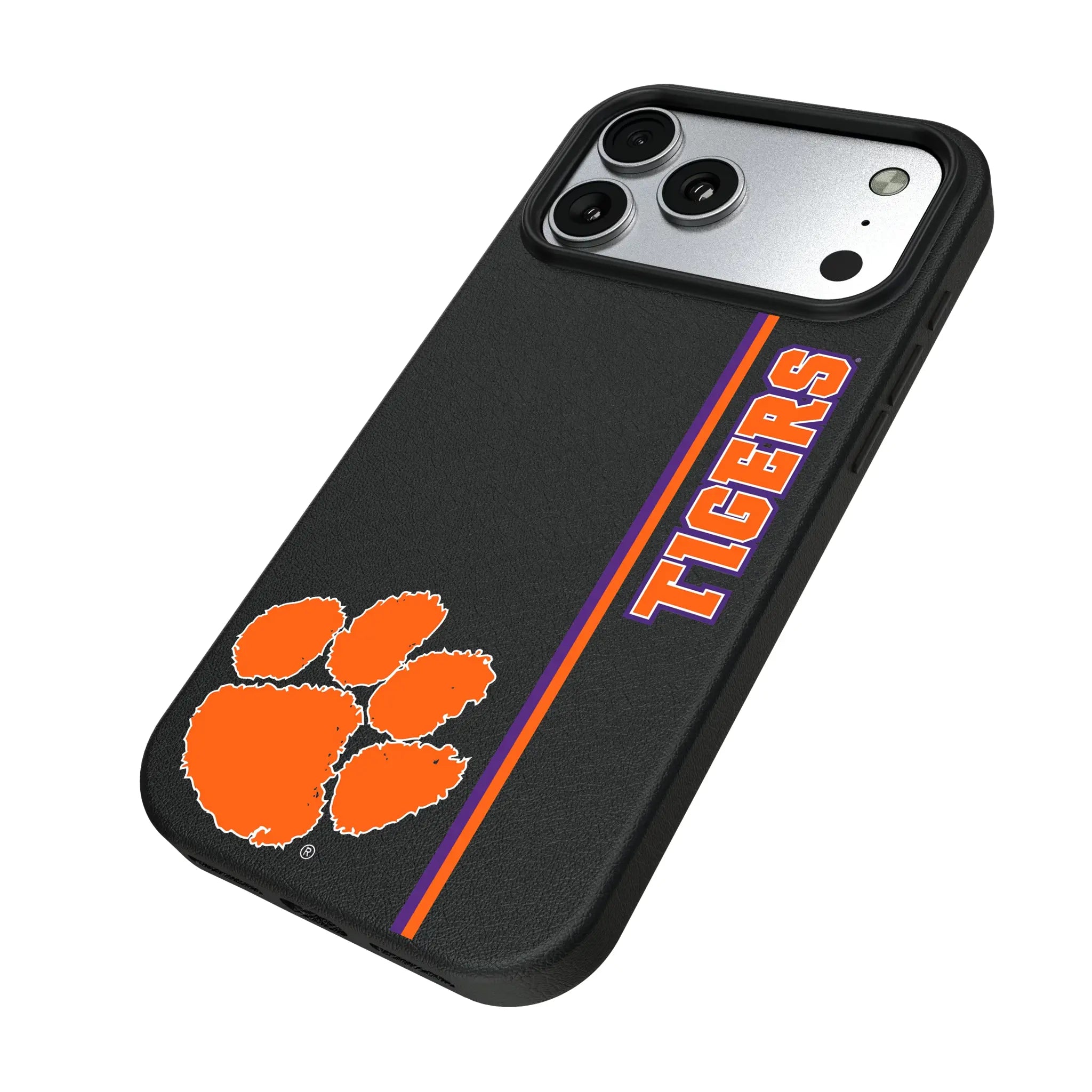 Clemson University Tigers Sidebar iPhone MagSafe Compatible Phone Case for Apple iPhone - Isometric View#Device_iPhone 17 Pro Max