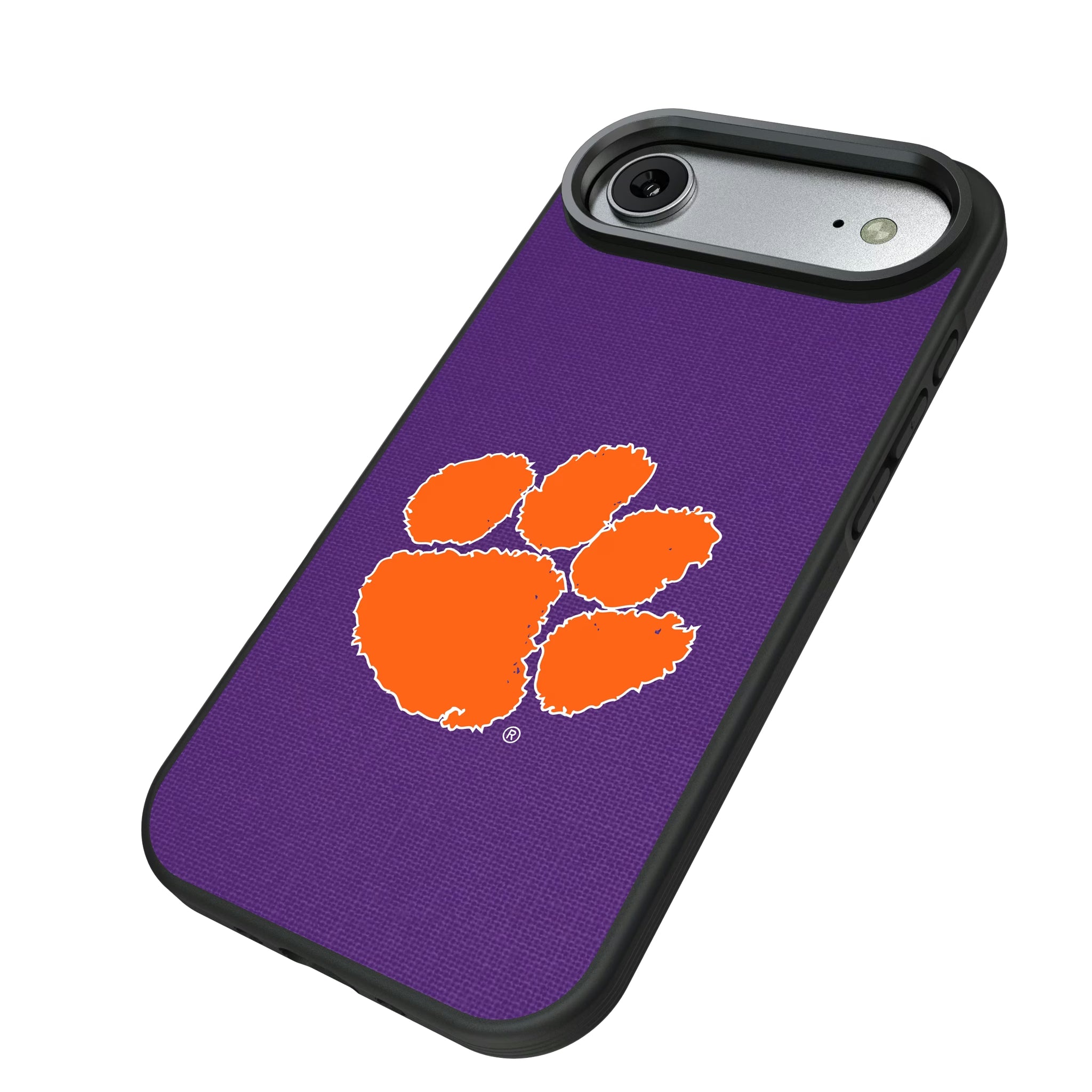Clemson University Tigers Solid iPhone Bump Phone Case for Apple iPhone - Isometric View#Device_iPhone Air