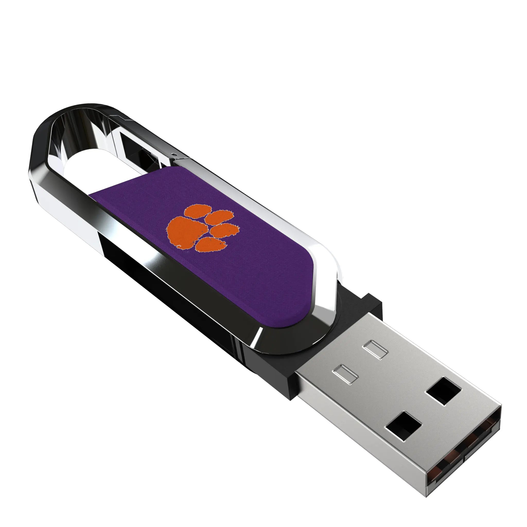 Clemson University Tigers Solid USB 64GB Clip Style Flash Drive