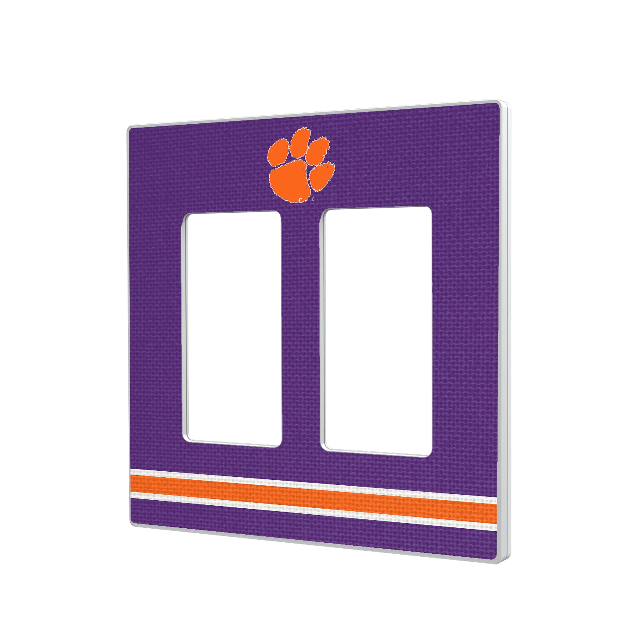 Clemson University Tigers Stripe Hidden-Screw Light Switch Plate#Style_Double Rocker