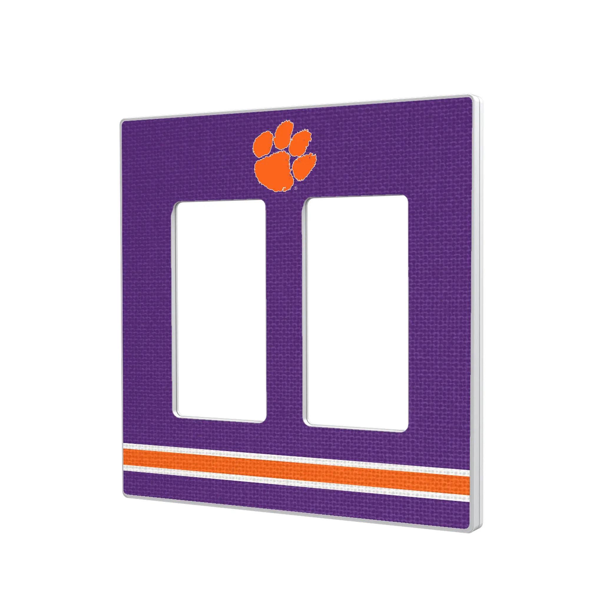 Clemson University Tigers Stripe Hidden-Screw Light Switch Plate#Style_Double Rocker