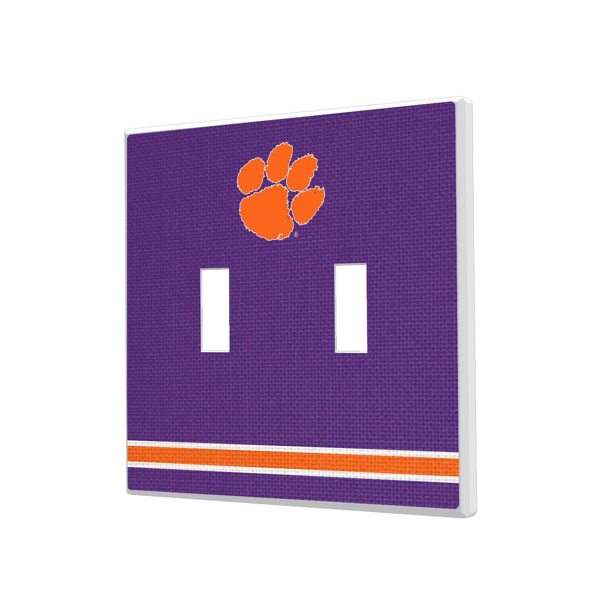 Clemson University Tigers Stripe Hidden-Screw Light Switch Plate#Style_Double Toggle