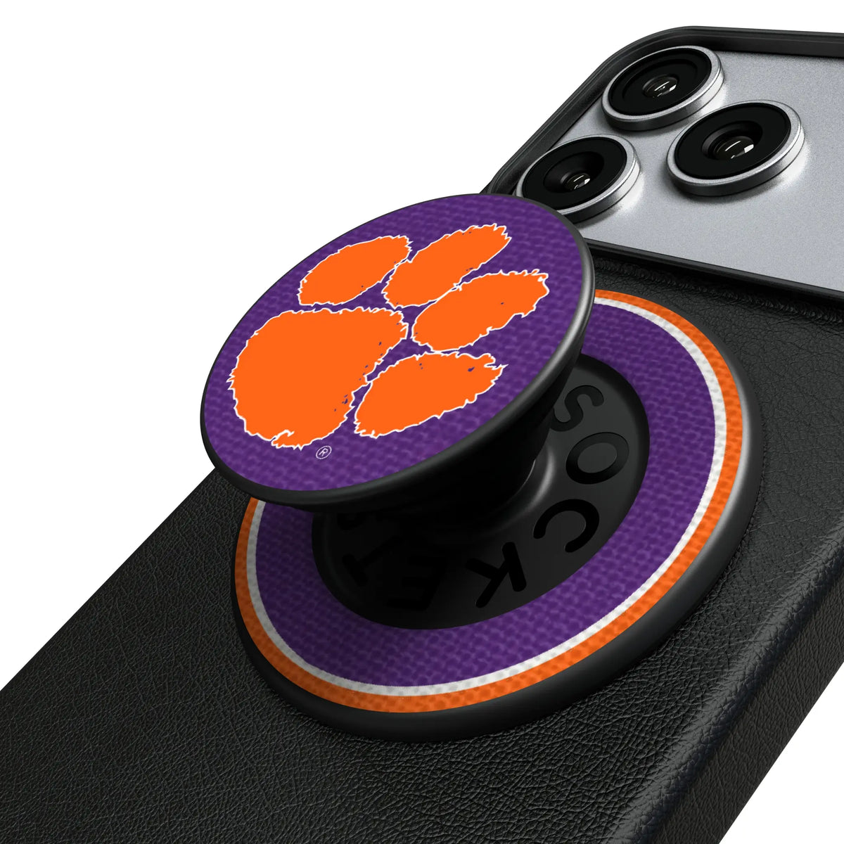 Clemson University Tigers Stripe Popsockets Round Magnetic