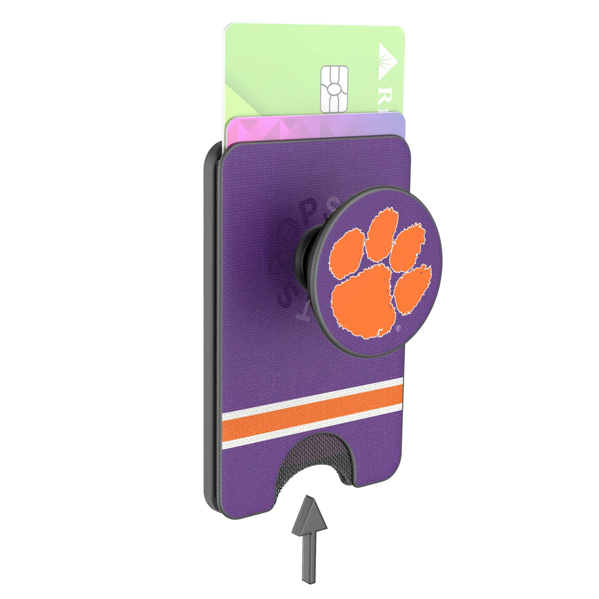 Clemson University Tigers Stripe Popsockets Wallet Magnetic - Detail