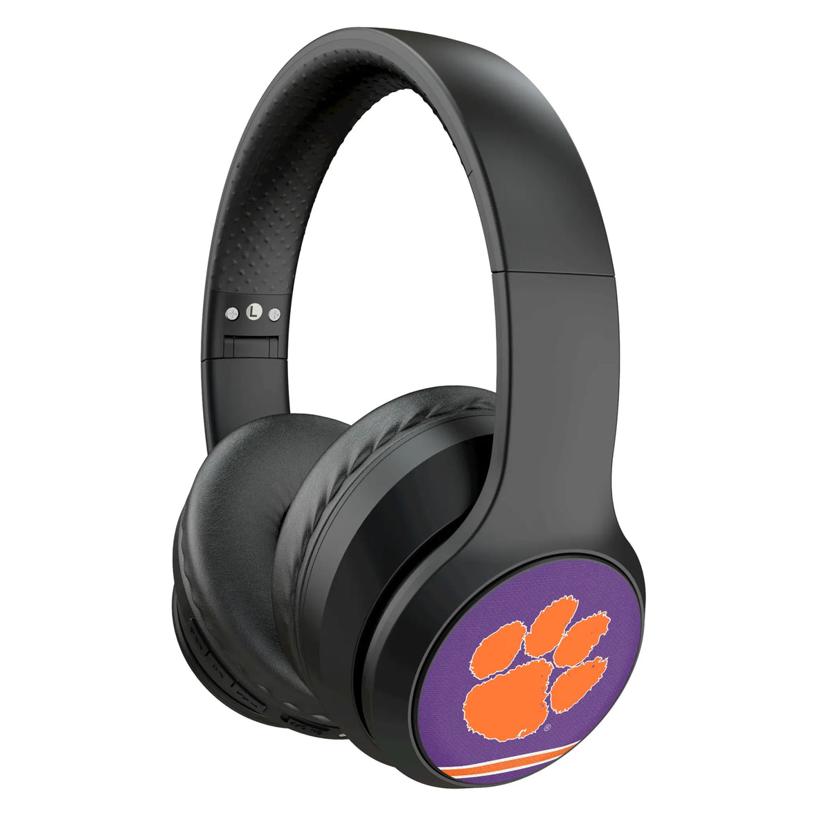Clemson University Tigers Stripe Wireless Over-Ear Headphones With Case