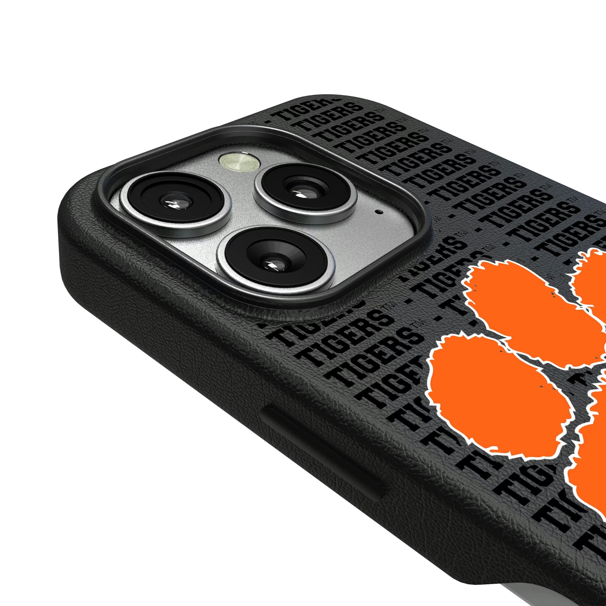 Clemson University Tigers Text Backdrop iPhone MagSafe Compatible Phone Case for Apple iPhone - Detail