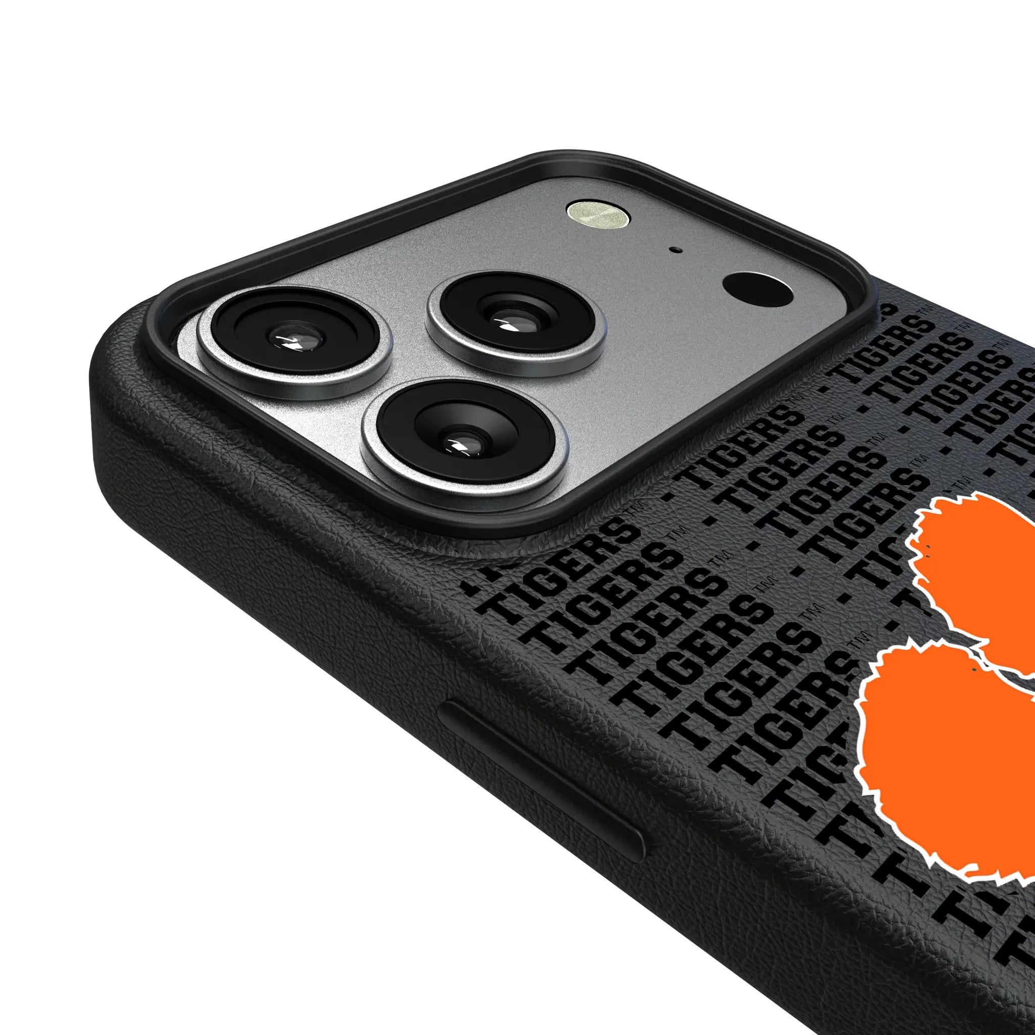 Clemson University Tigers Text Backdrop iPhone MagSafe Compatible Phone Case for Apple iPhone - Detail#Device_iPhone 17 Pro